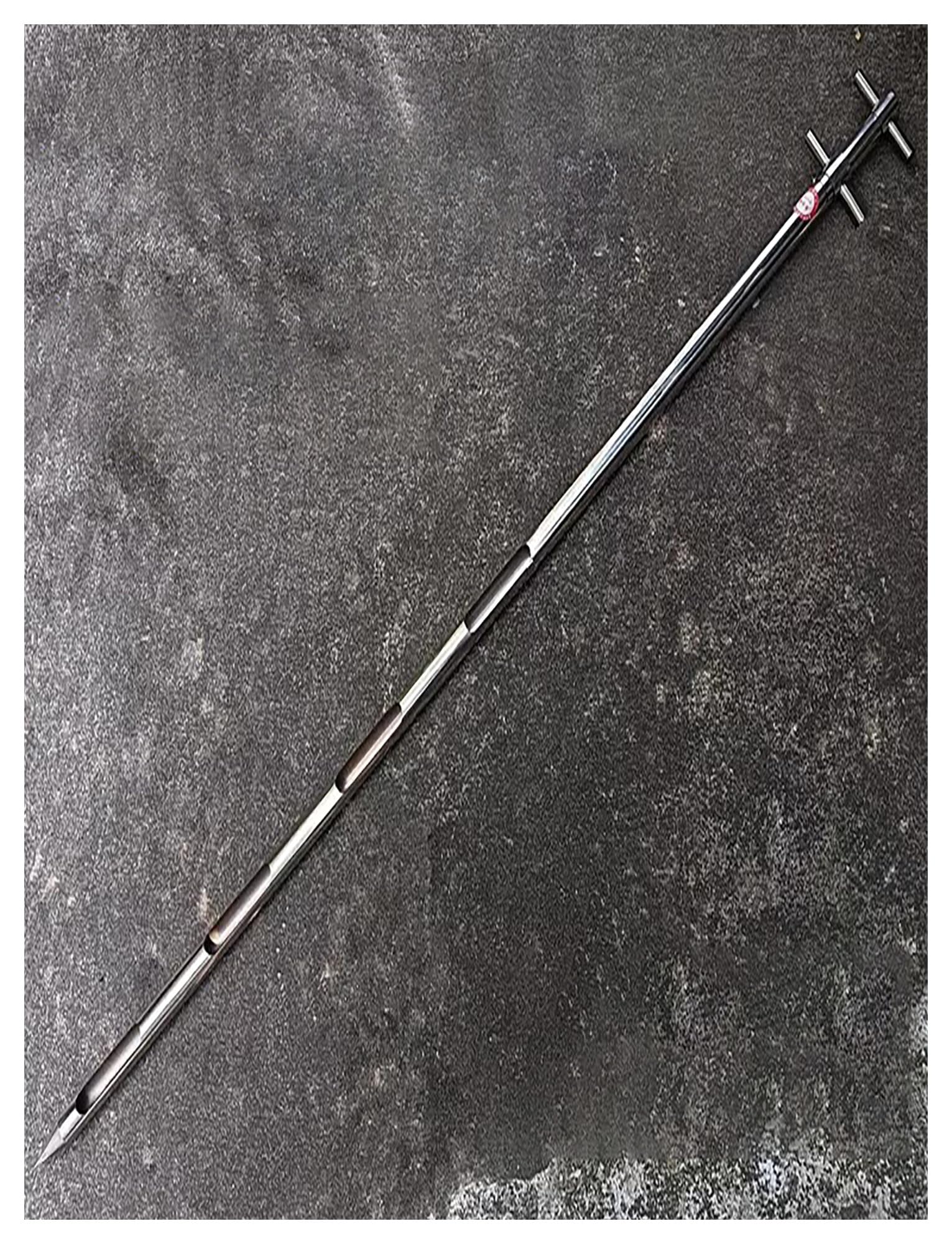PULaif Soil Grain Sampler Probe, 200cm Stainless Steel Grain Probe Sampler 4 Slots Handle Sampling Tube For Grain Granule(Style)