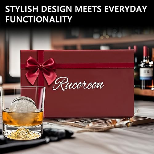 Miniatura 4 de Juego de 2 vasos de whisky de cristal, 10 onzas, de diseño de rocas antiguas para whisky, bourbon, ron y bebida de cóctel, regalo de lujo para