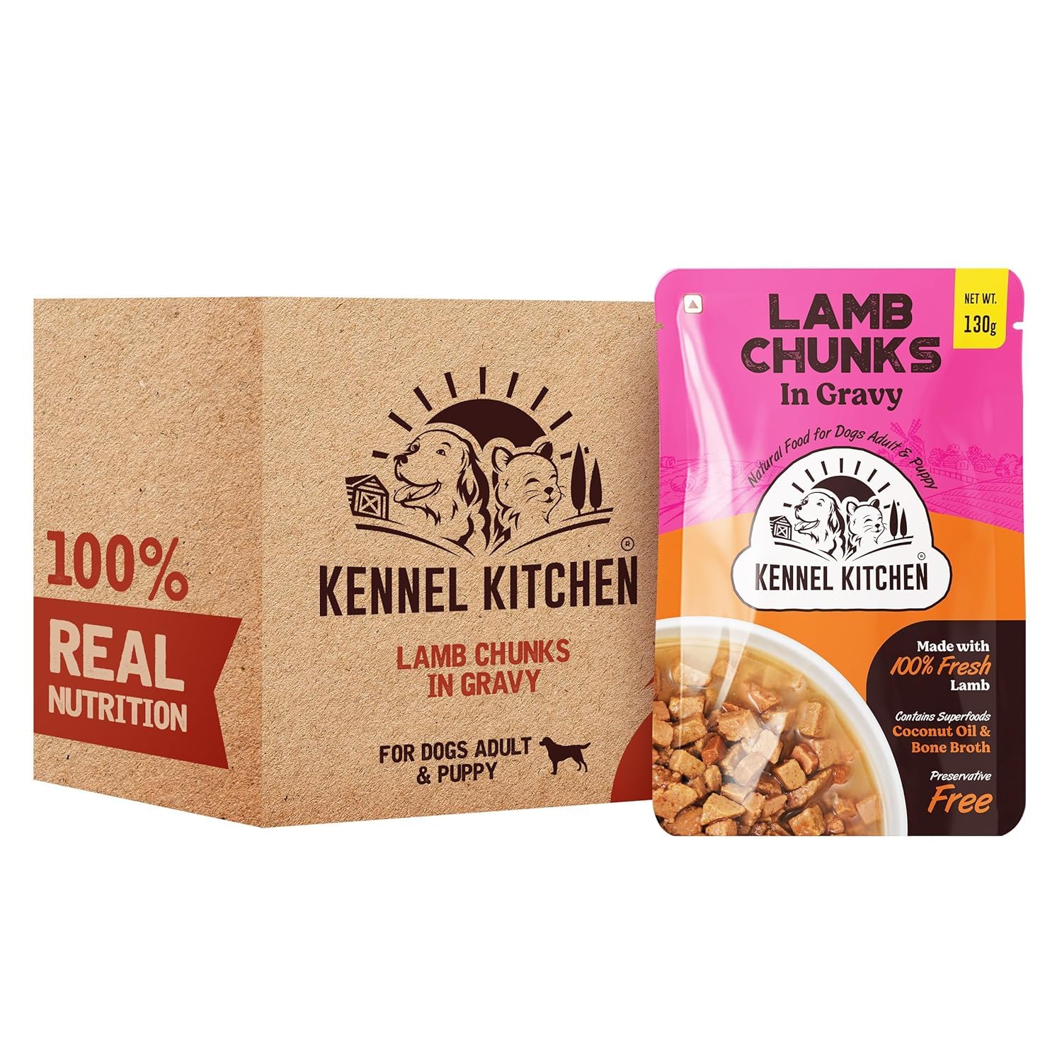 Kennel Kitchen Lamb Chunks in Gravy, 130g (Pack of 12) | Wet Dog Food for Adult & Puppy | Dog Food Gravy with Regionally Sourced Fresh Lamb | Free from Artificial Colours & Preservatives-image-21