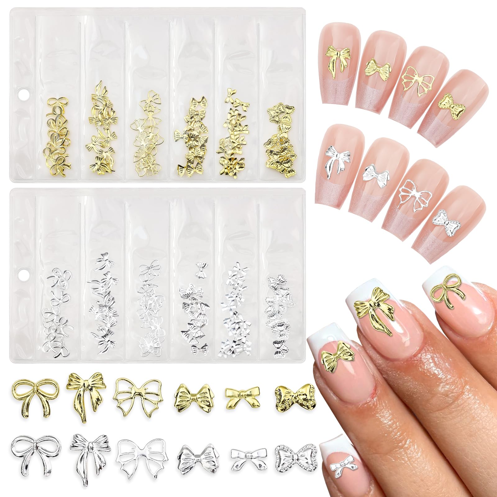 Lifextol 400PC Gold Nail Charms Gems Nails Rhinestone Junk Case Charms for Acrylic Press on Nails Art Design, 3D Y2K Nail Charm Jewel Charm Fake
