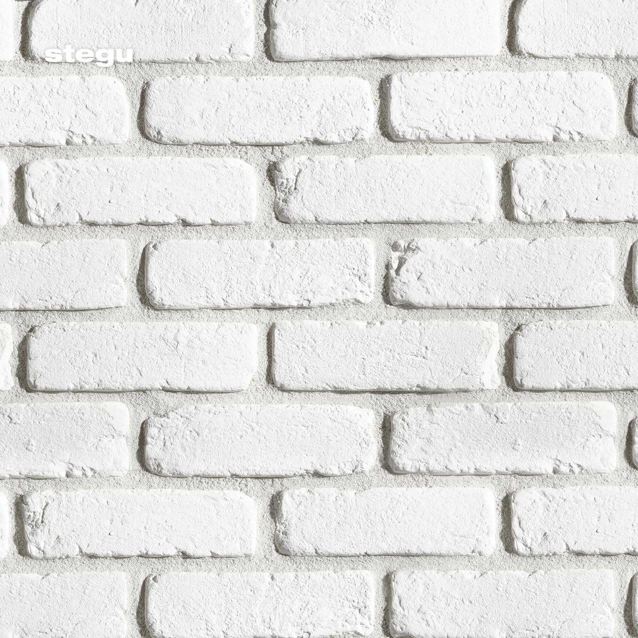 STEGU Loft 1, Pannello Murale in Pietro, Rivestimento Murale Pietra Interni Esterni, Bricchette Decorative Murali in Gesso 0,6 m², 20,6 x 6,3 cm, Bianco