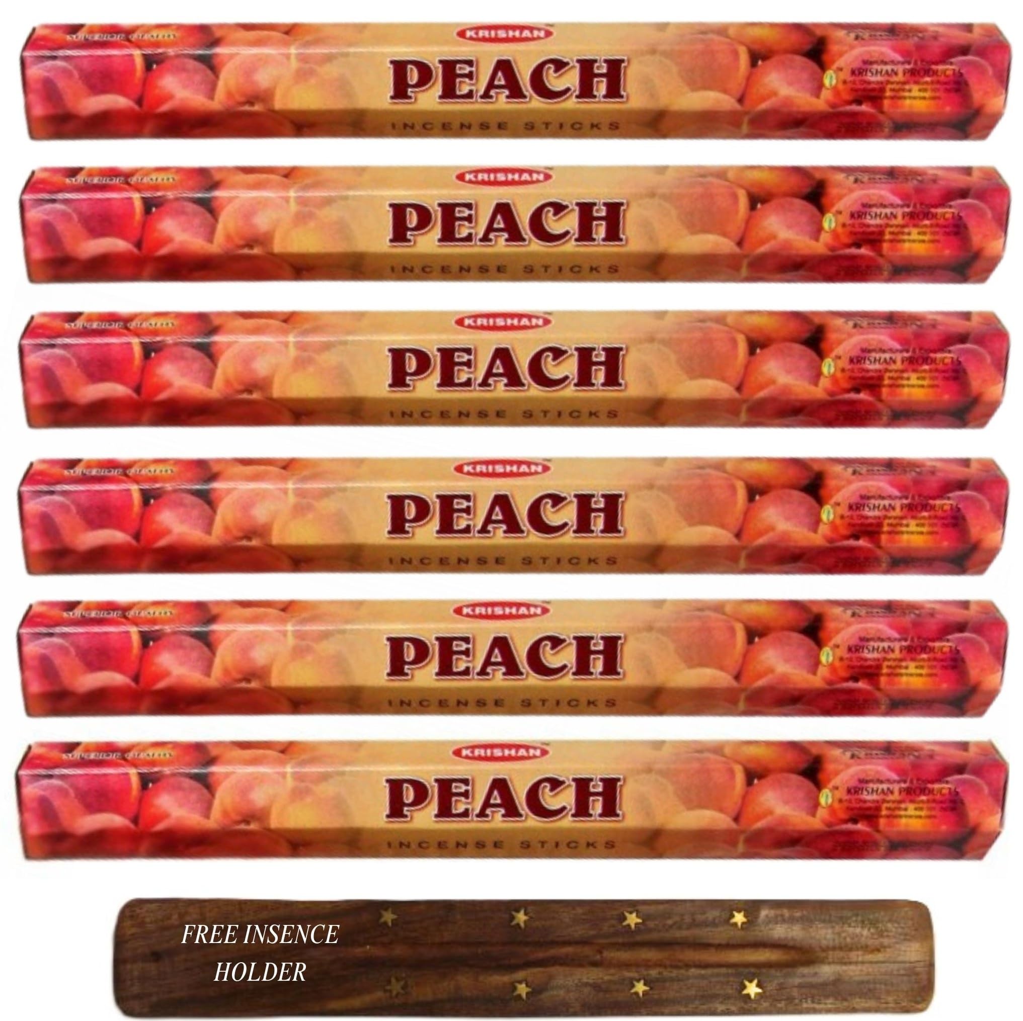 Exotic Fruit Fragrance Incense Sticks Various Assorted Perfume Scented Room Aroma 120 Joss Stick (Peach)
