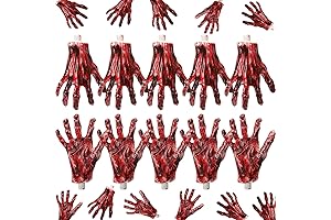"Sratte 5 Pairs Scarecrow Hands for Halloween" Realistic Plastic Fake Hands for Halloween Decoration