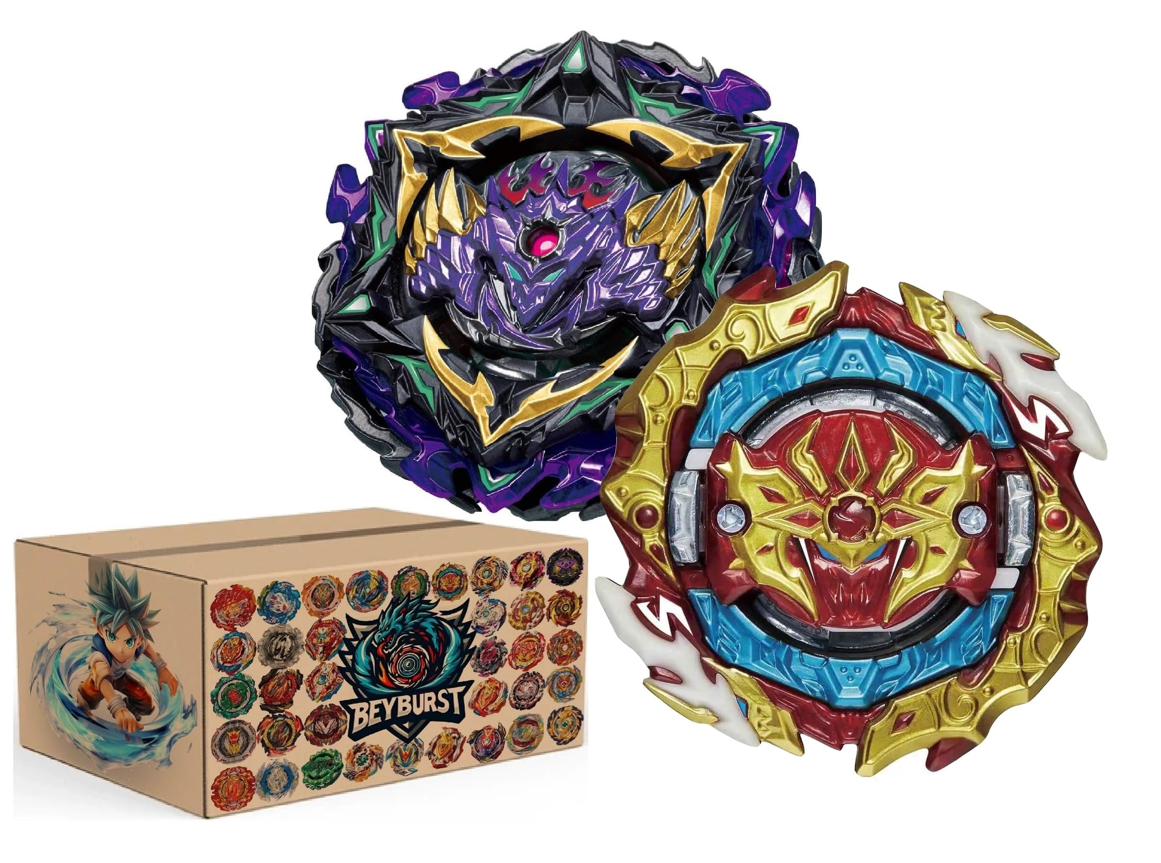 Beyburst B-175 Booster Lucif End. King Dr Metal + B188-01 Astral Sprigan' Over Quattro-0 Duel Spinning Gyro Set Combo 2