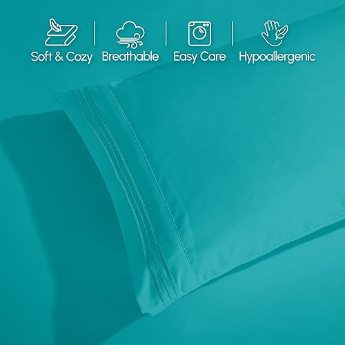 Vista 118 de Elegant Comfort - Juego de sábanas de 3 piezas de lujo de 1500 hilos, calidad egipcia, Microfibra, Blanco, Completo