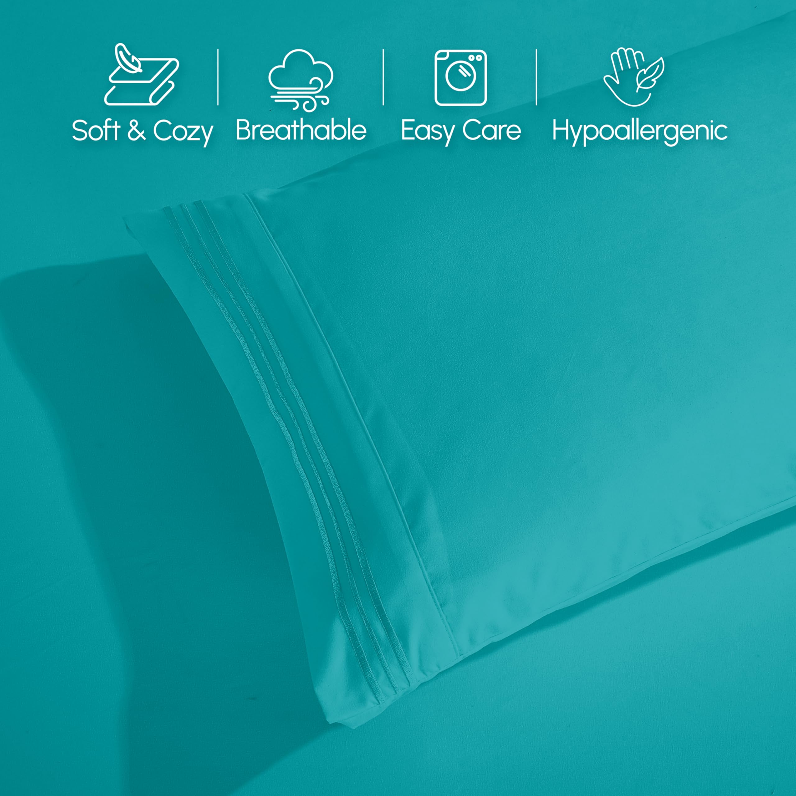 Elegant Comfort Luksusowy 4-częściowy zestaw pościeli – luksusowa pościel 1500 premium z mikrofibry w jakości hotelowej, odporna na zagniecenia, chłodna i oddychająca, łatwa elastyczna w dopasowaniu,