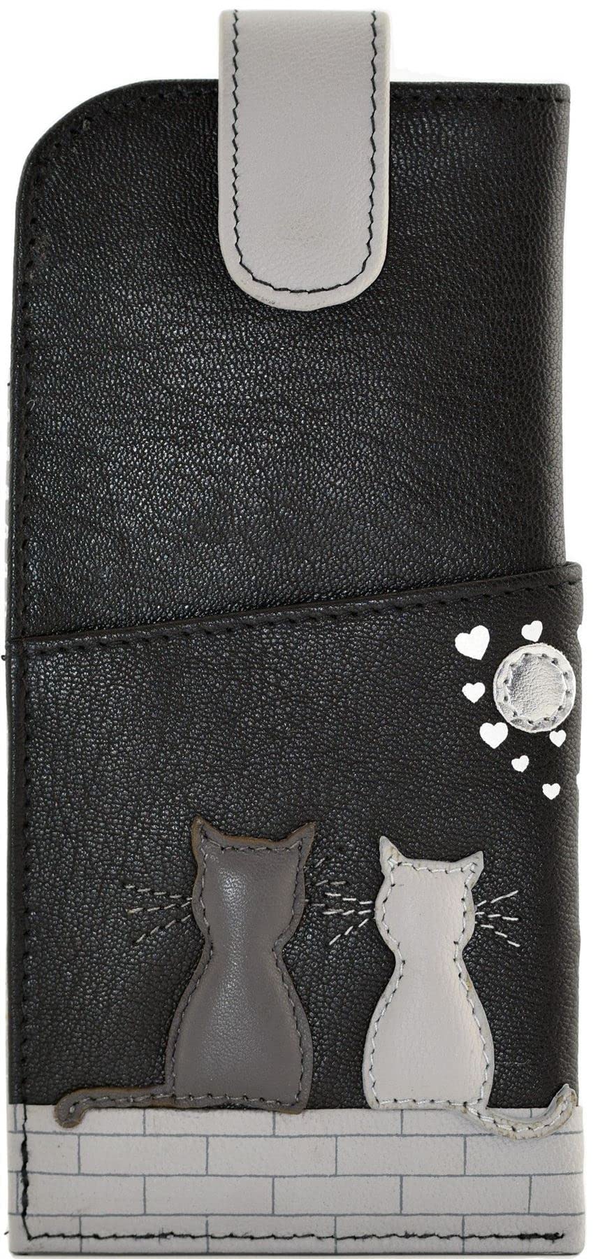 Mala Leather Black Midnight Collection Soft Slim Leather Glasses Case 5172_35