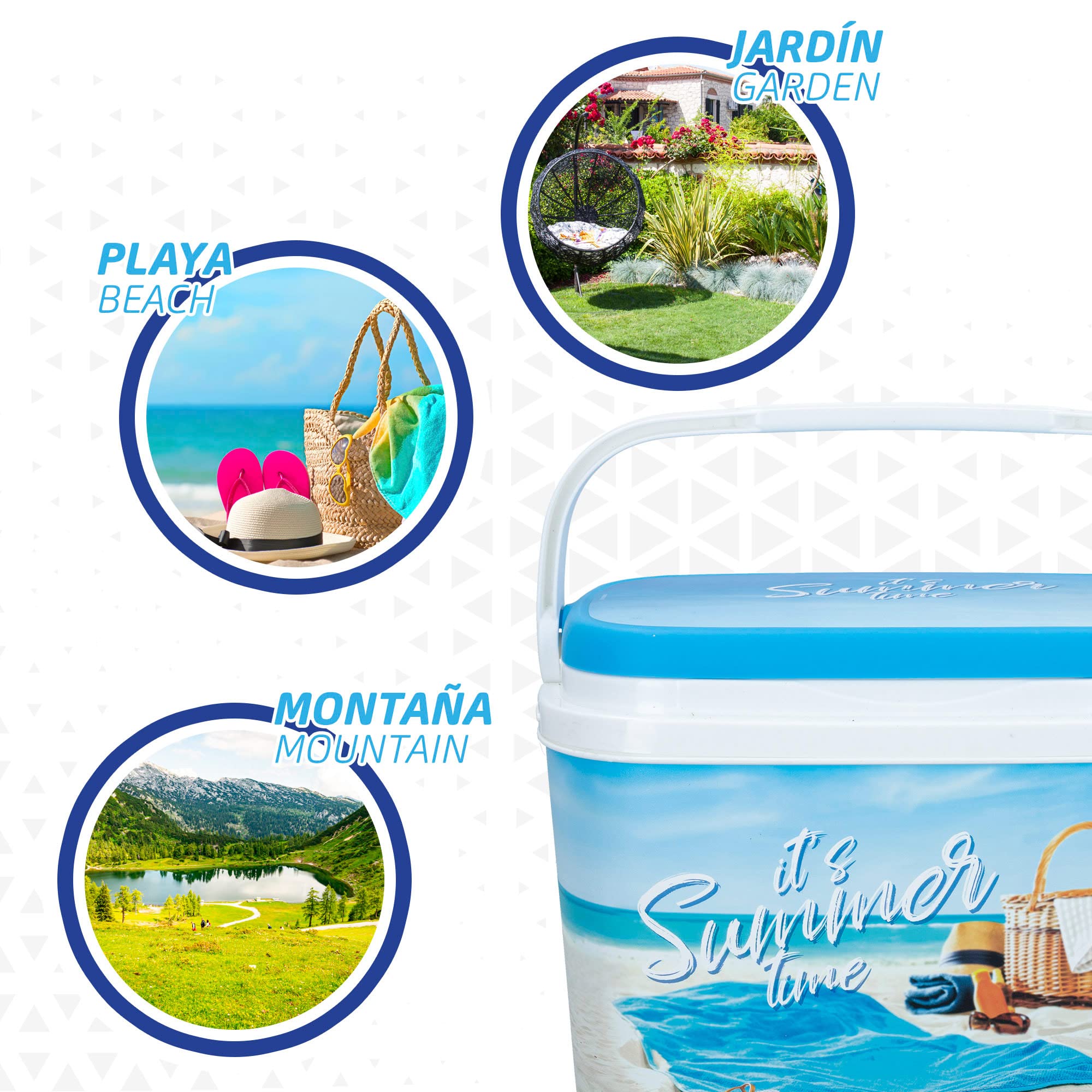 AKTIVE 62249 Frigorifero Portatile Da Spiaggia 6L - Mini Frigo Rigido Con Stampa Tropicale, Dimensioni 29x19x20,5cm - Ideale Per Picnic E Campeggio