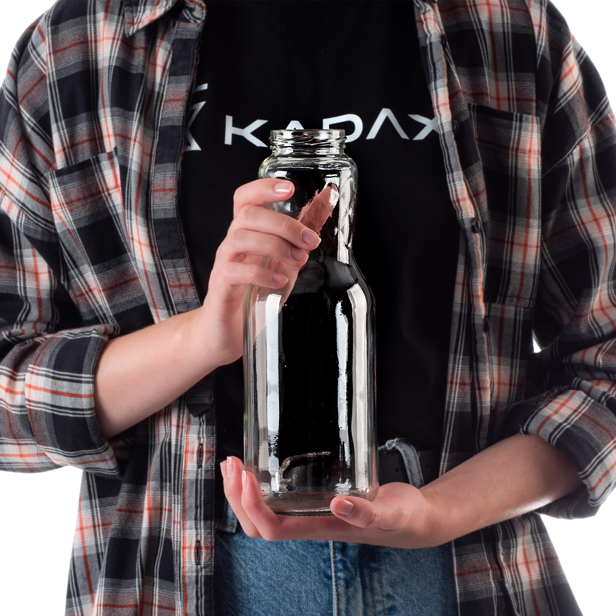 KADAX Weckgläser 1,7L, Einmachglas zum Einlegen, fi89 mm, Weiß Deckel, 12 Stück