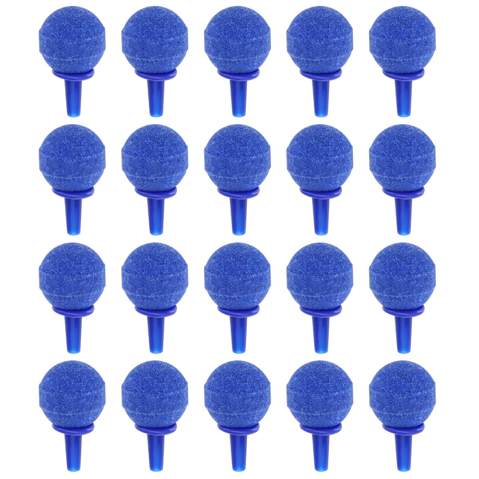 OTOTEC 20Pcs Round Aquarium Air Stones 4mm Fish Tank Round Air Bubble Stones for Pond Aquarium Pond Air Pumps 20x4mm Blue Air Stone