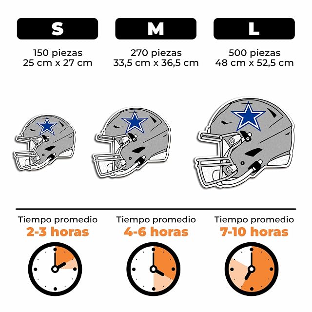 Foto 4 de 8 de Iconic Puzzles - Casco Dallas Cowboys, Rompecabezas de Madera con Licencia Oficial de la NFL, 100%…