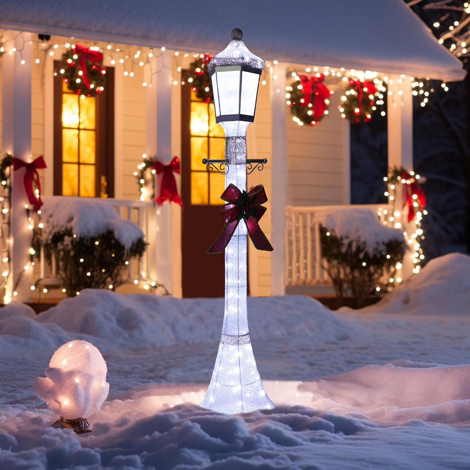 MUPATER 6 ft Pre-Lit Christmas Lamp Post