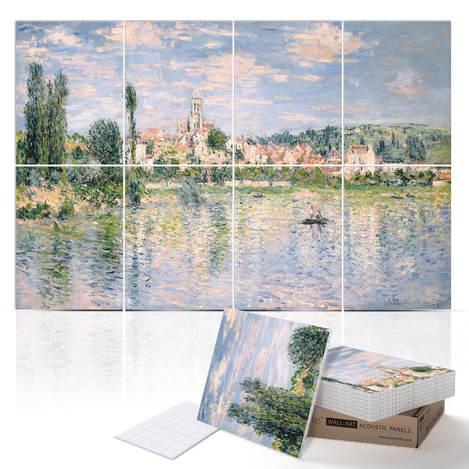 PINWELIFE® Wall Art Acoustic Panels, Sound Proof Absorbing Panels for Home/Office, Decorative Absorbing Dampening