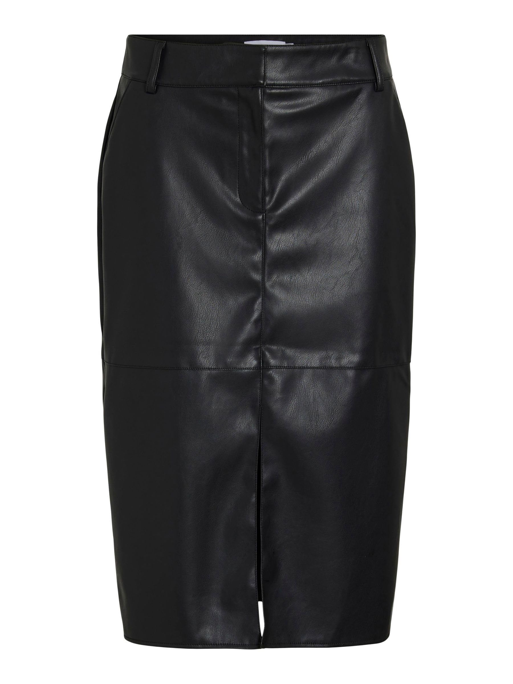 Vila Vidagmar Hw Midi Coated Skirt - Noos Black