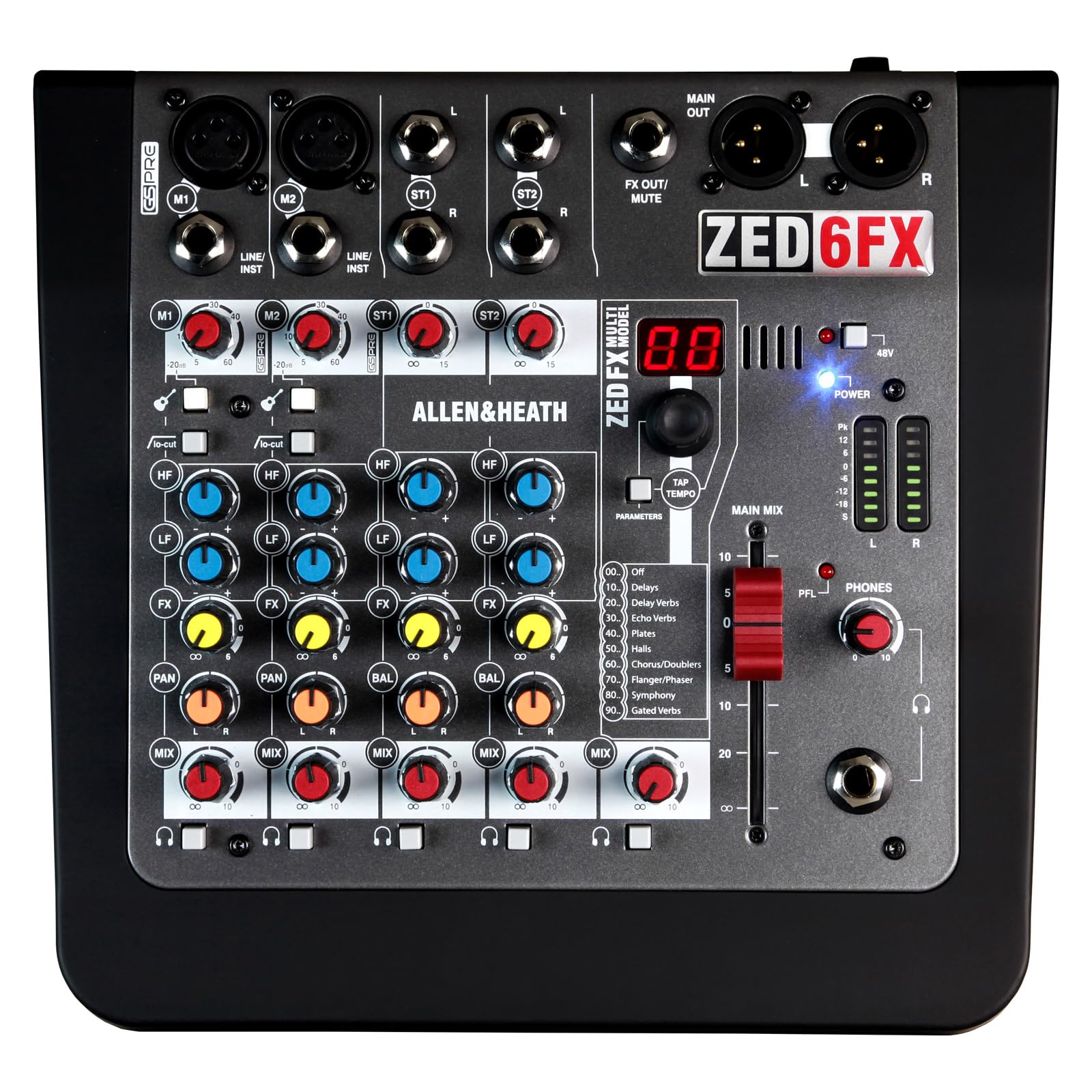 Allen & Heath ZED6FX アナログミキサー [動作確認済み] Amazon | Allen ＆ Heath ZED-6FX マルチエフェクト搭載 6in