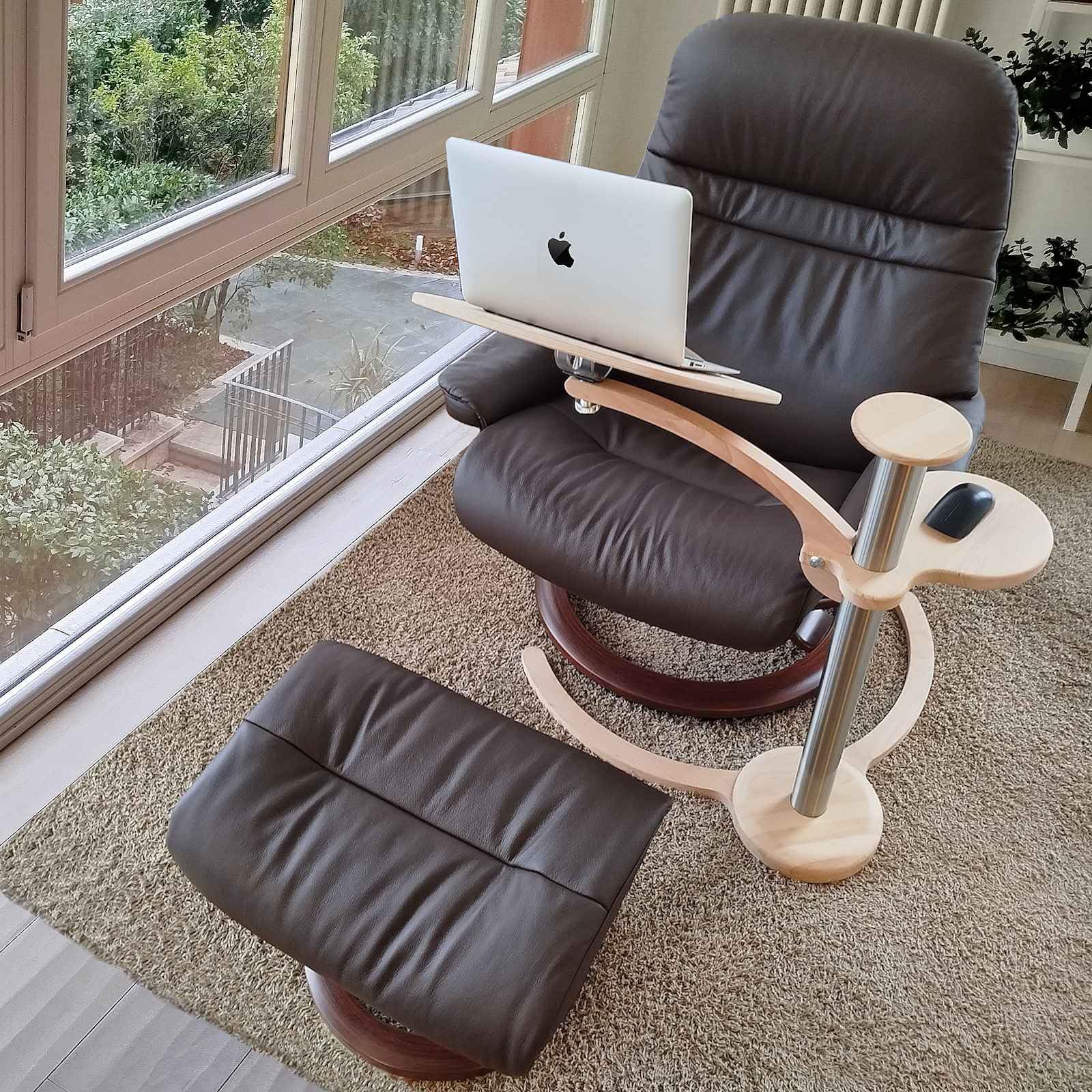 LapDesk - Supporto leggio Regolabile per Laptop in Legno e acciaio, Made in Italy