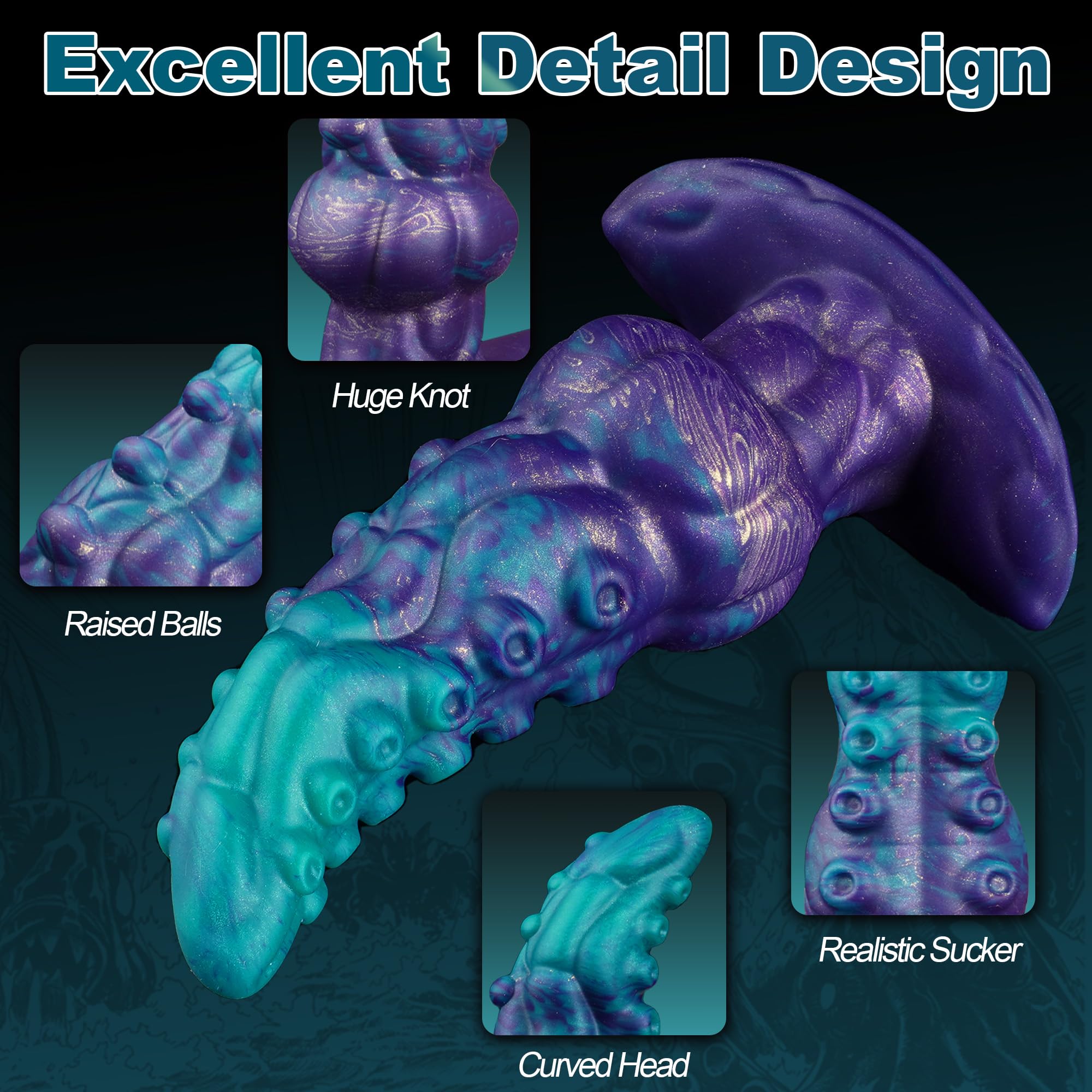 6.5in Large Butt Plug Tentacle Dildo Buttplug, Big Butt Plug onster Dildo Wide Knot Plug, Silicone Anal Plugs Massive Octopus Dildos, Prostate Plugs Fantasy Adult Sex Toy for Men Women Gay Couple: L