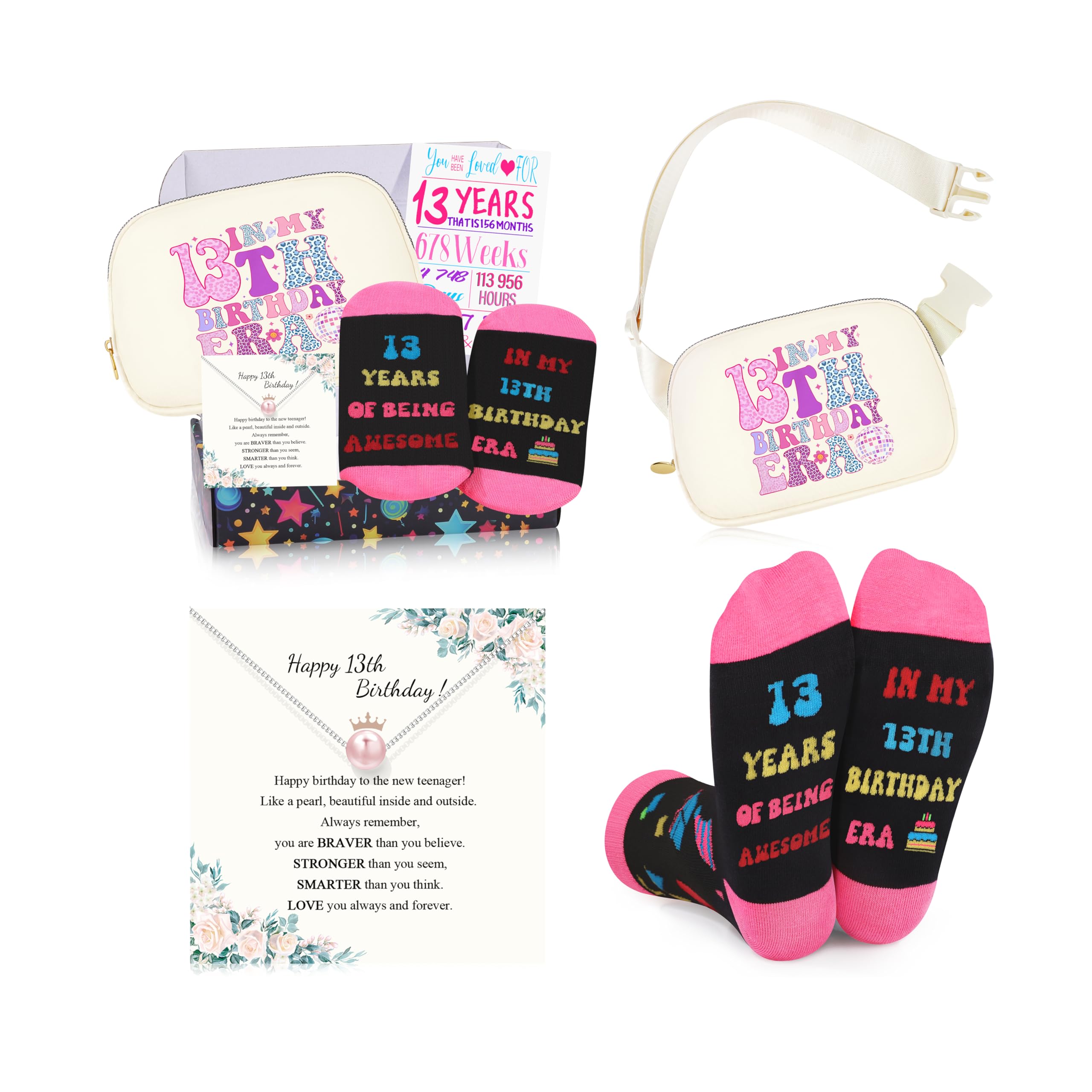 13 Year Old Girl Gifts, 13th Birthday Gifts for Girls 13 Year Old Girl Birthday Gifts Set for Daughter Niece Granddaughter Birthday Gifts for Teen Girls