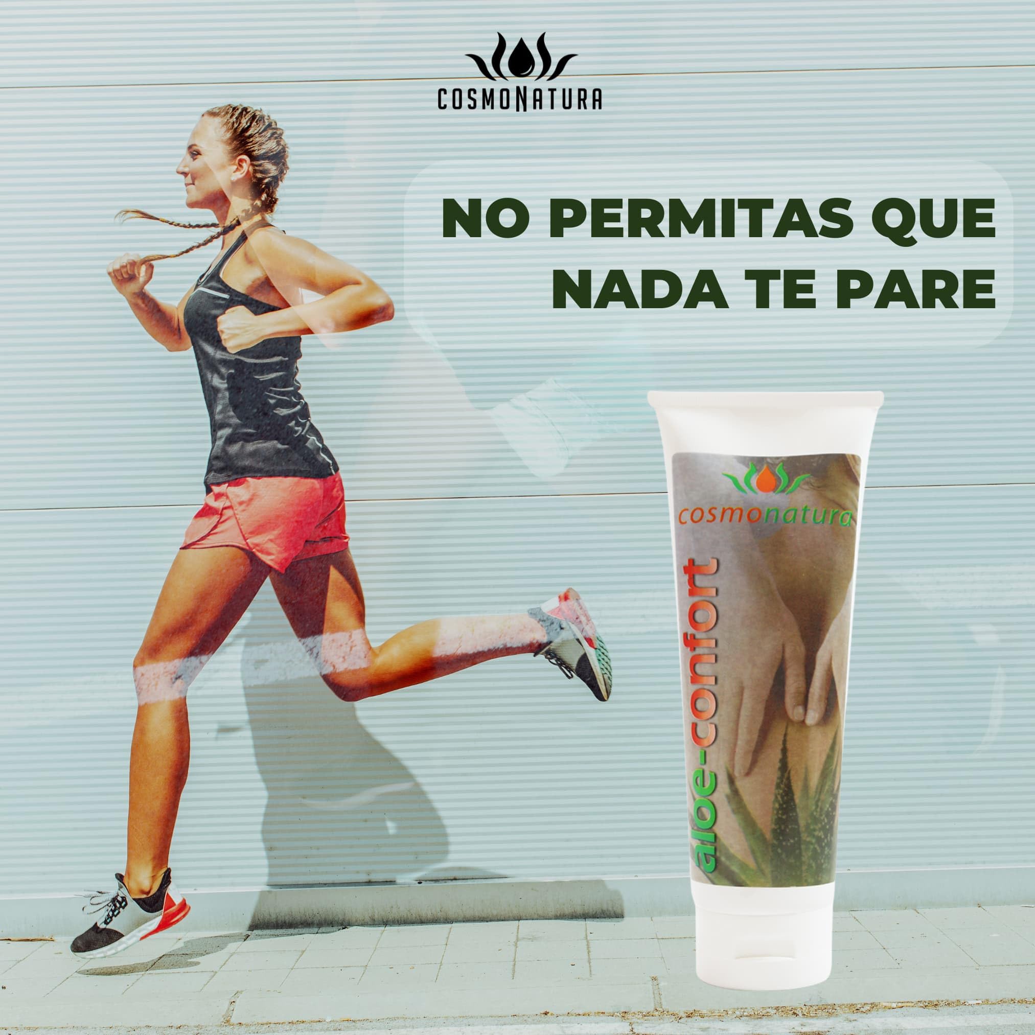 Aloeconfort Gel-Crema Masaje Muscular 250 ml – 100% Aloe Vera + Árnica, Mentol & Eucalipto – Alivio y Relajación de Músculos & Articulaciones – Uso Post-Deporte y Diario - Cosmonatura