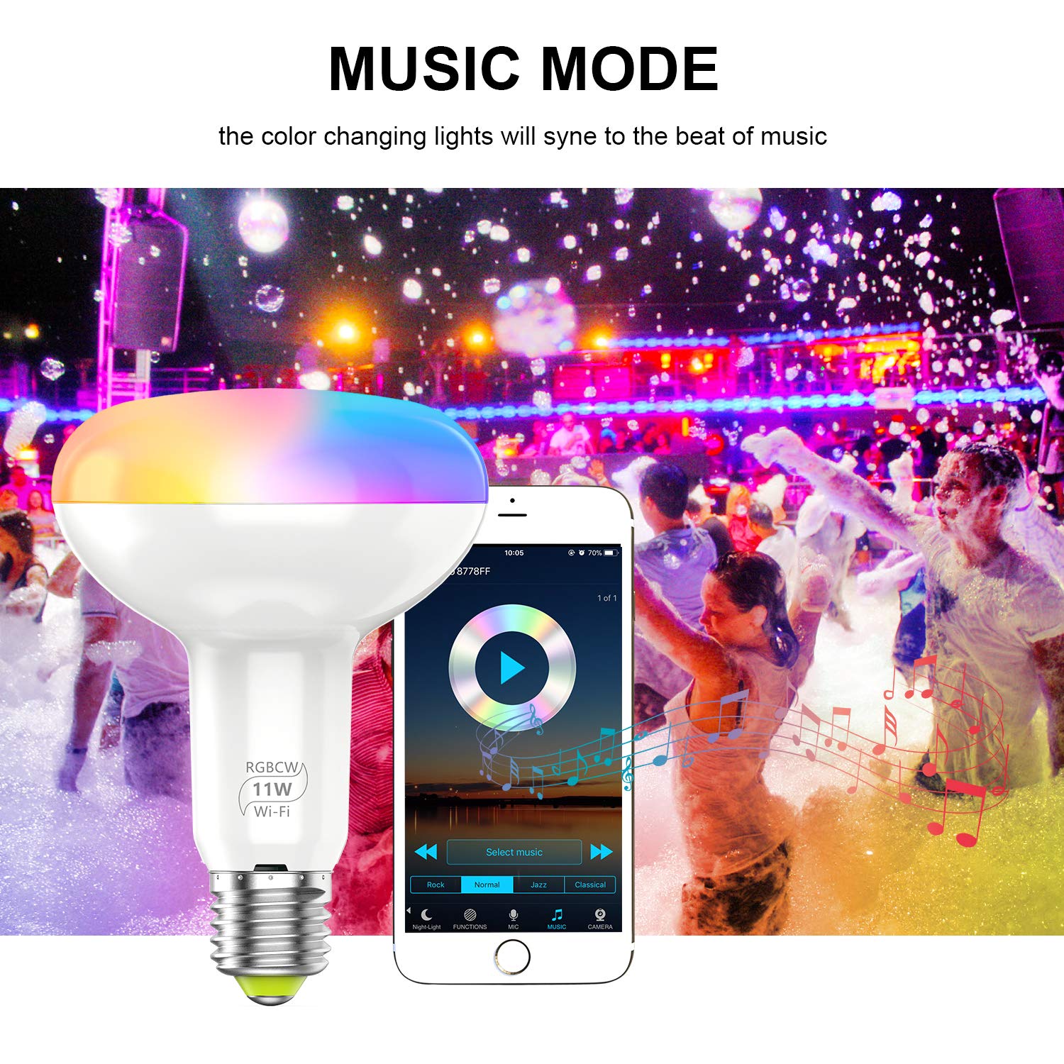 4 pièces Ampoule Connectée LED WiFi Intelligente Dimmable, E27 Smart Ampoule compatible avec Alexa et Google Home, Ampoule RGB Dimmable Colorée, Ampoule d'Ambiance - Blanc chaud blanc froid (11W)