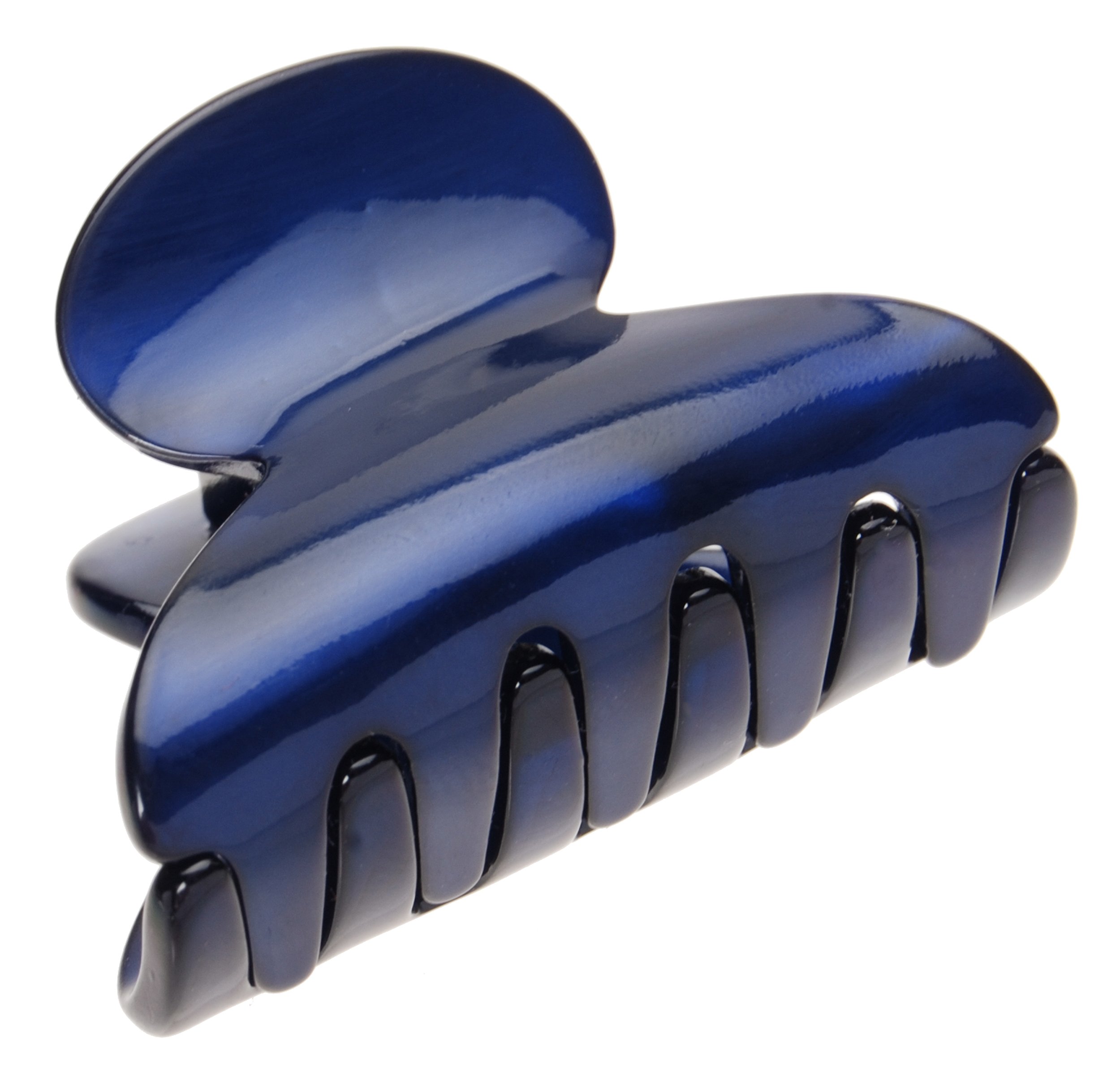 Navy Blue Hair Clip for Thin Hair or Short Hair, French Mini Couture Claw Clip for Women, Strong No Slip Hold, Gentle Grip, Lightweight, Nacro Ocean | France Luxe