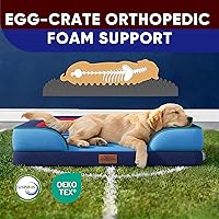 Vista 33 de Comfort Expression - Cama ortopédica para perros extragrandes, 53 x 42 pulgadas, cama impermeable y de apoyo de espuma con cojines removibles