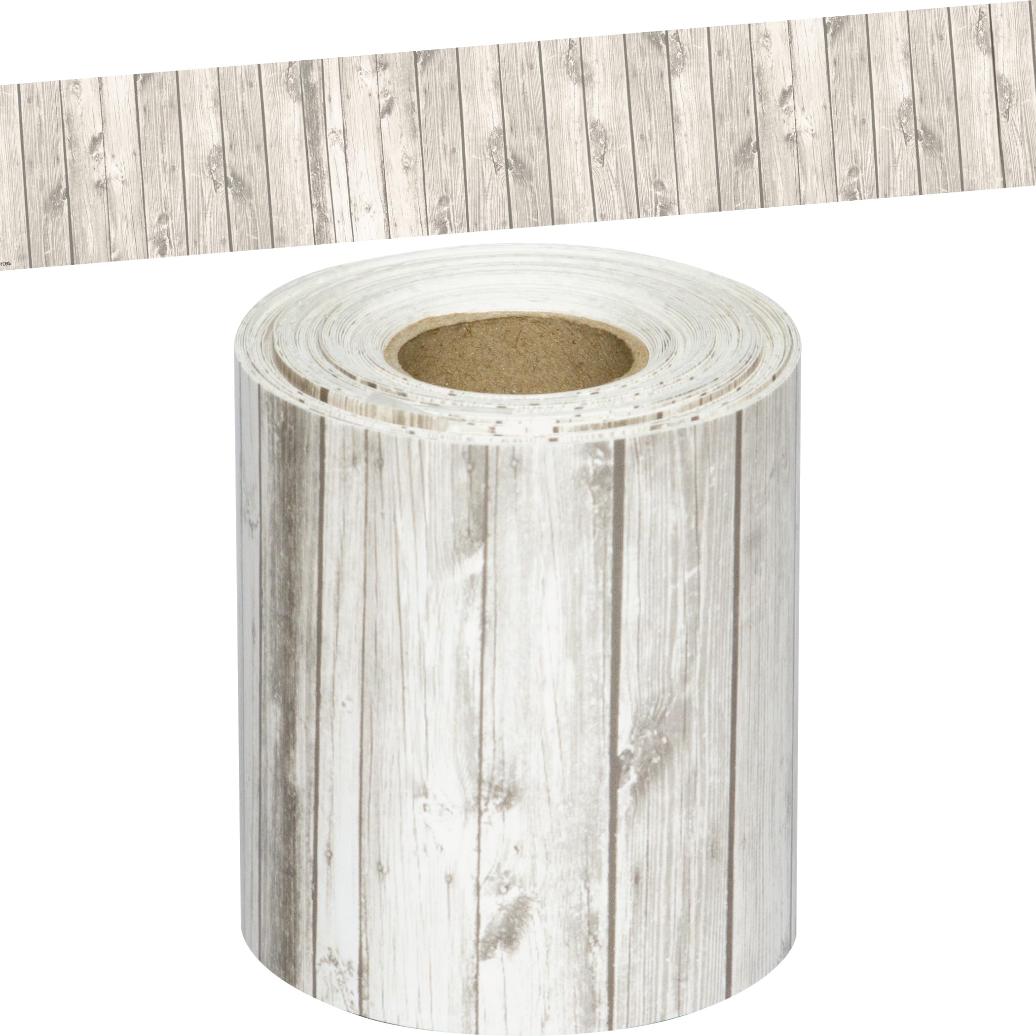 Teacher Created Resources White Wood Straight Rolled Border Trim - 50ft - Decorate Bulletin Boards, Walls, Desks, Windows, Doors, Lockers, Schools, Classrooms, Homeschool & Offices