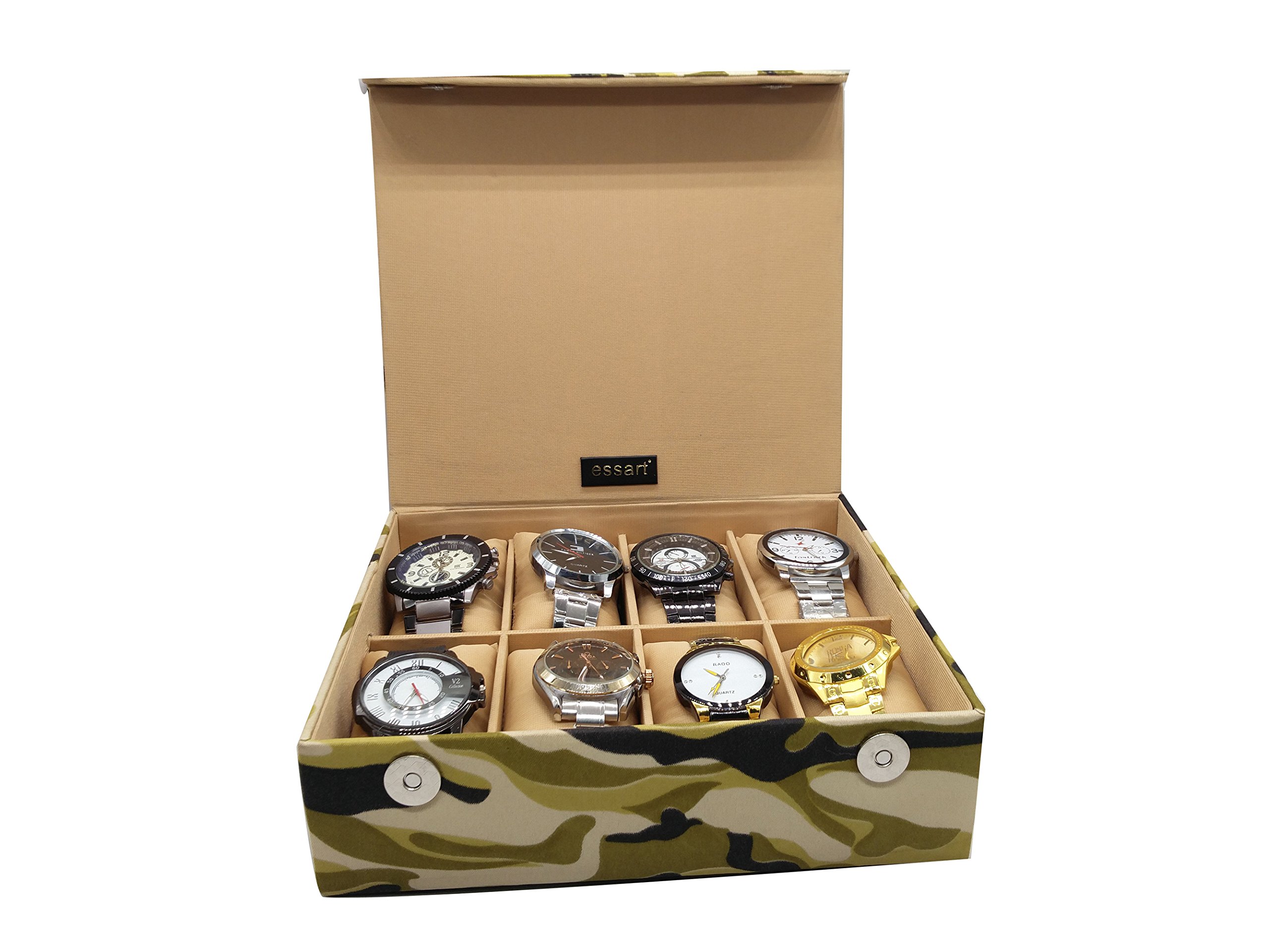 essart (Sarvika Faux Leather self-print watch box for 8 watches, removable cushions, opaque feature, magnetic closure - Lemon (B074P3YL7W) Amazon Price History, Amazon Price Tracker