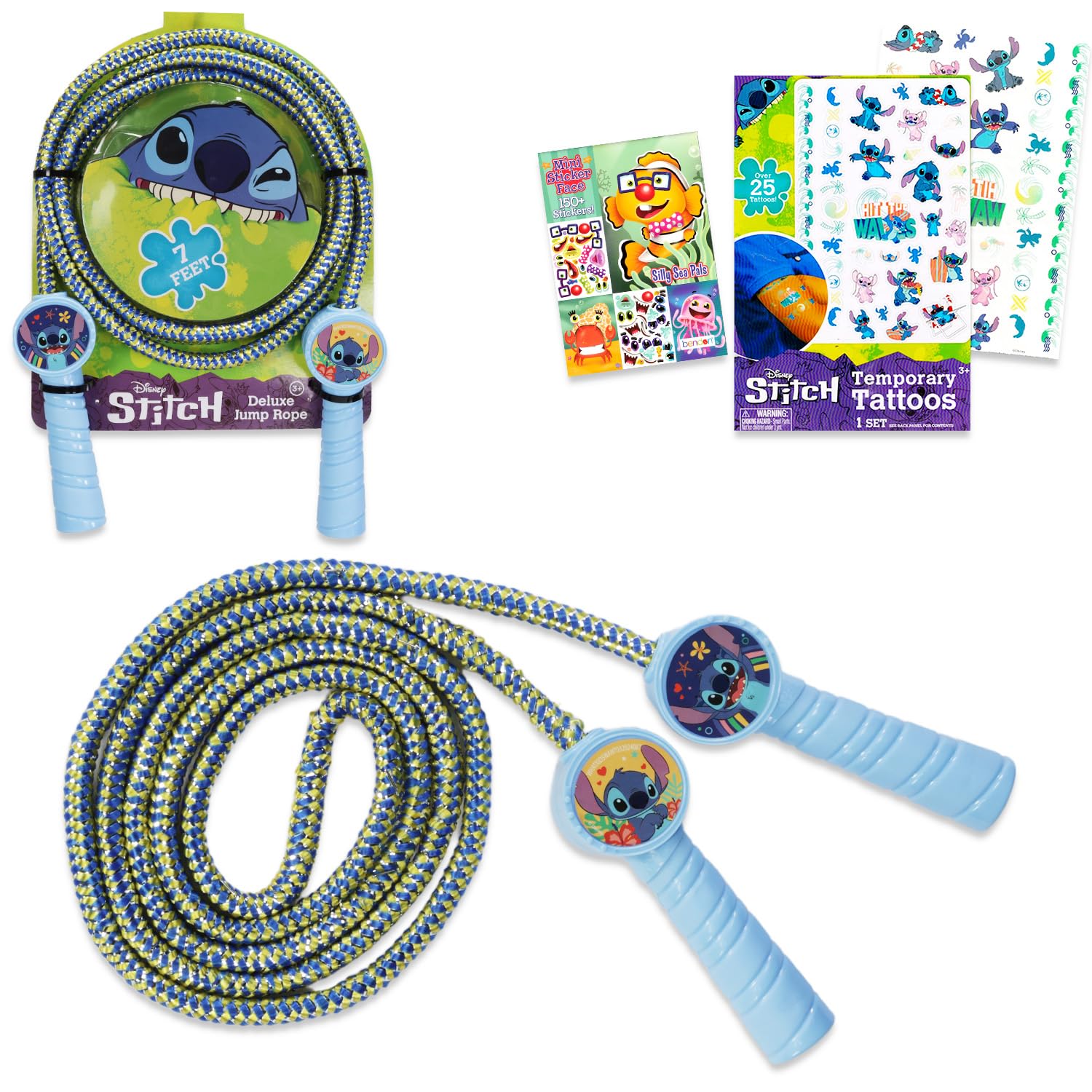 Stitch Jump Rope for Kids - Lilo and Stitch Outdoor Playset Bundle with Stitch Skipping Rope for Girls Plus Tattoos and More | Stitch Jumping Rope Fun