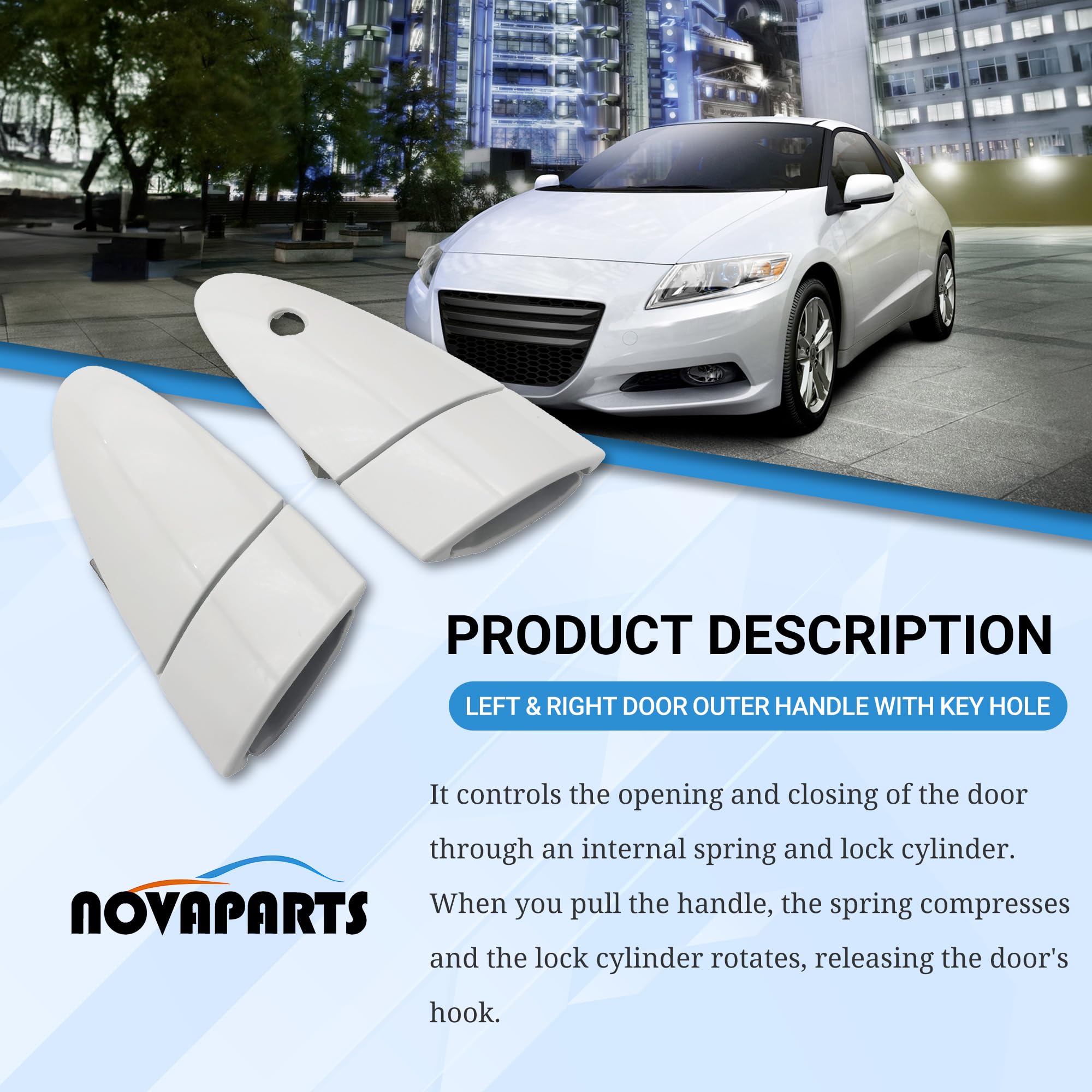 NOVAPARTS Türgriff links und rechts mit Schlüsselloch für Honda CR-Z 72181SZT003 72141SZTG01 2012 2013 2014 2015