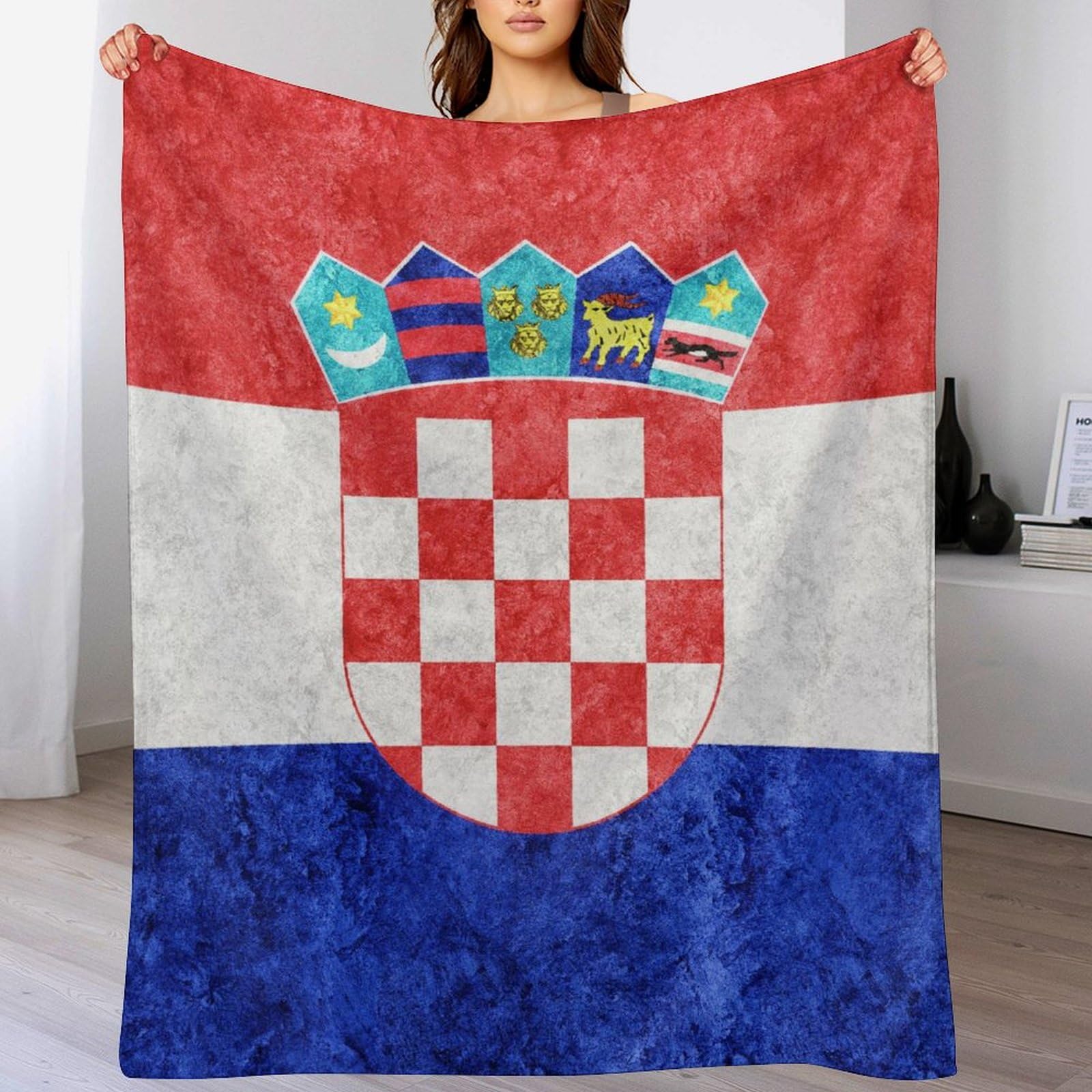 Manta de franela con la bandera de Croacia, regalo para hombres y