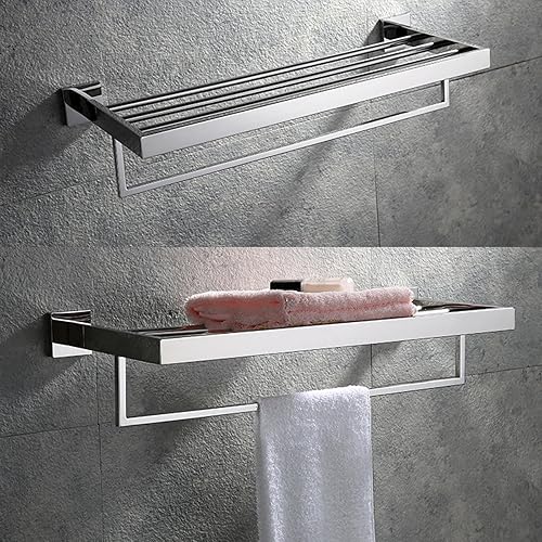 Miniatura 3 de Towel Racks for Bathroom, Towel Rack Wall Mounted with Tower Bars, Stainless Steel Bathroom Shelf, Hand Towel Holder for Bathroom Wall, Bathroom