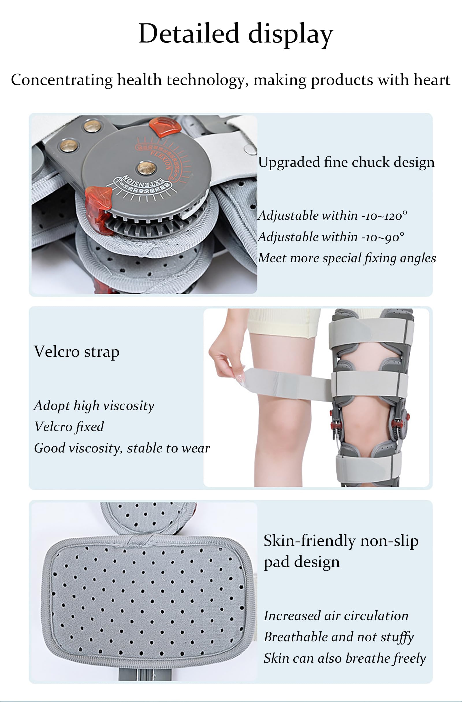 Rodillera con Bisagras ROM, Rodillera Descargadora De Artrosis para Osteoartritis, Inmovilizador De Rodilla Posoperatorio Ajustable, para Desgarro De Menisco, Artritis