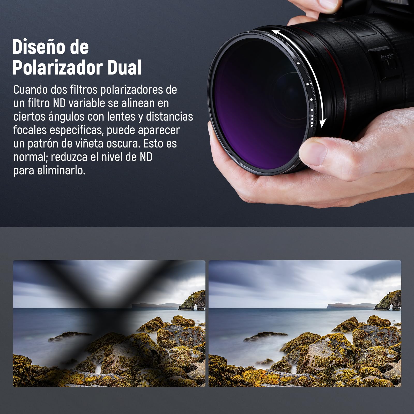 NEEWER 67mm Filtro ND Variable (ND8-2000), True Color & Pasos Duros, Filtro Lente Densidad Neutra Limitada de 3 a 11 Pasos para Cámaras DSLR sin Espejo, Cristal Óptico Multicapa, Marco Alumnio