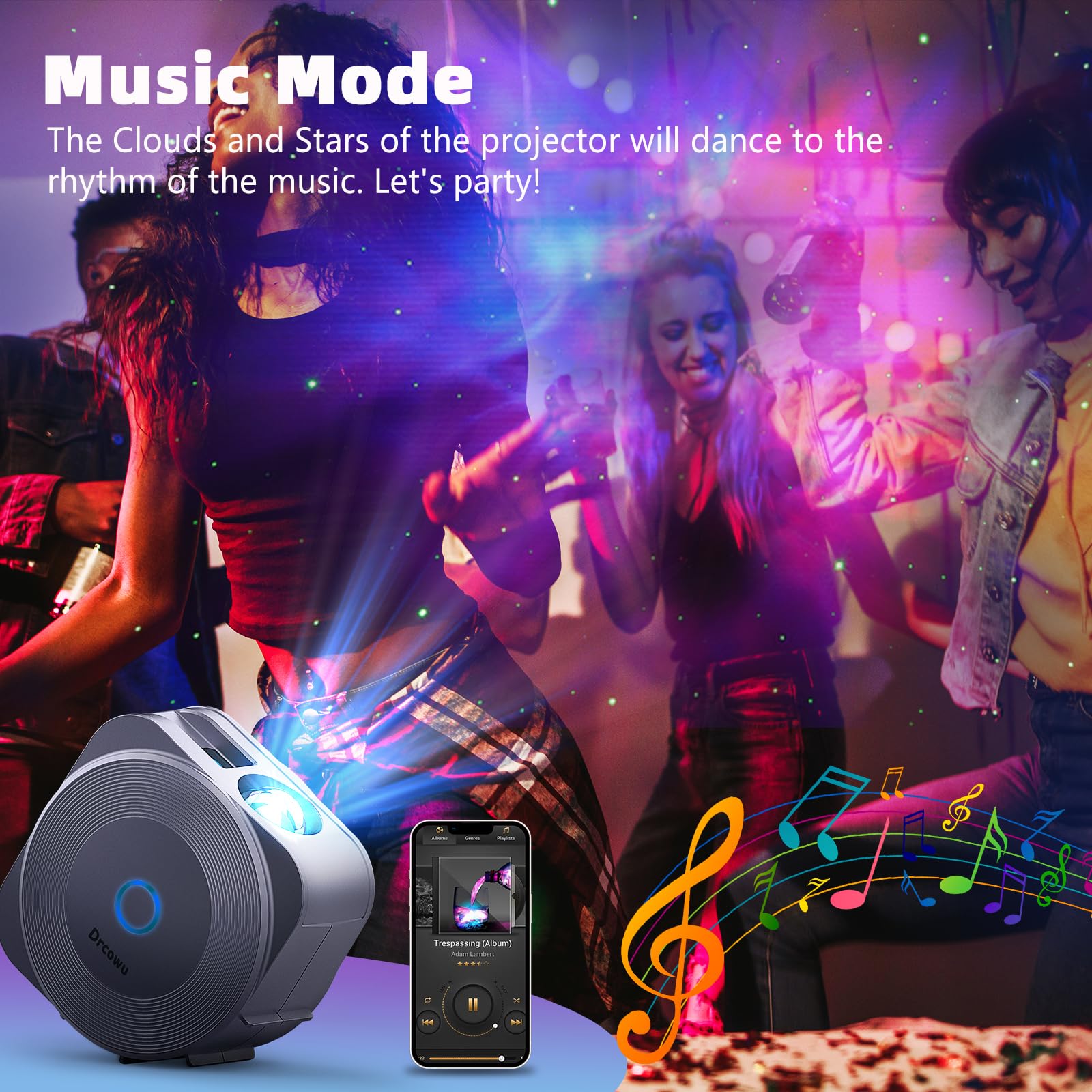 LED Sternenhimmel Projektor, Galaxy Star Projector Kinder Erwachs mit App/RG Dimming/Timer/WiFi Stimmenkontrolle, Lampe Projektor für Dekoration Party Schlafzimmer Heimkino, [Energieklasse G]
