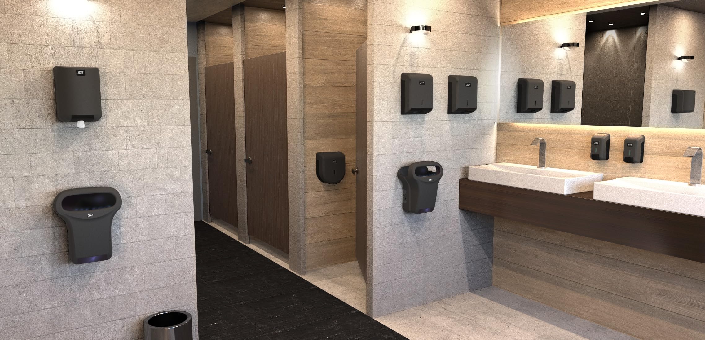 JVD Distributeur de Papier hygiénique Cleanline Jumbo 200 Noir