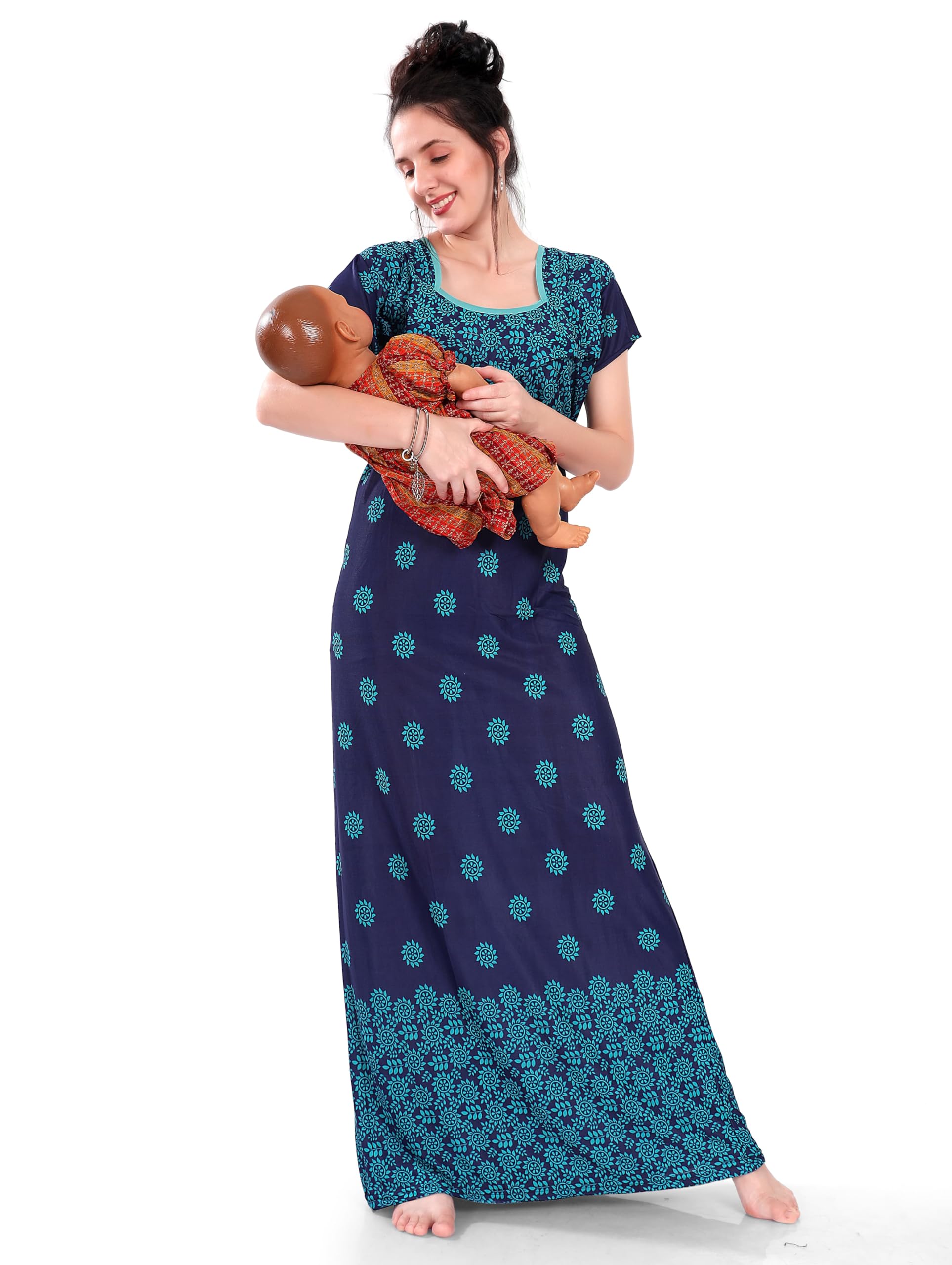 g4girl Nursing Maternity Feeding Nighty for Womens/Girls (Printed)-picture-34