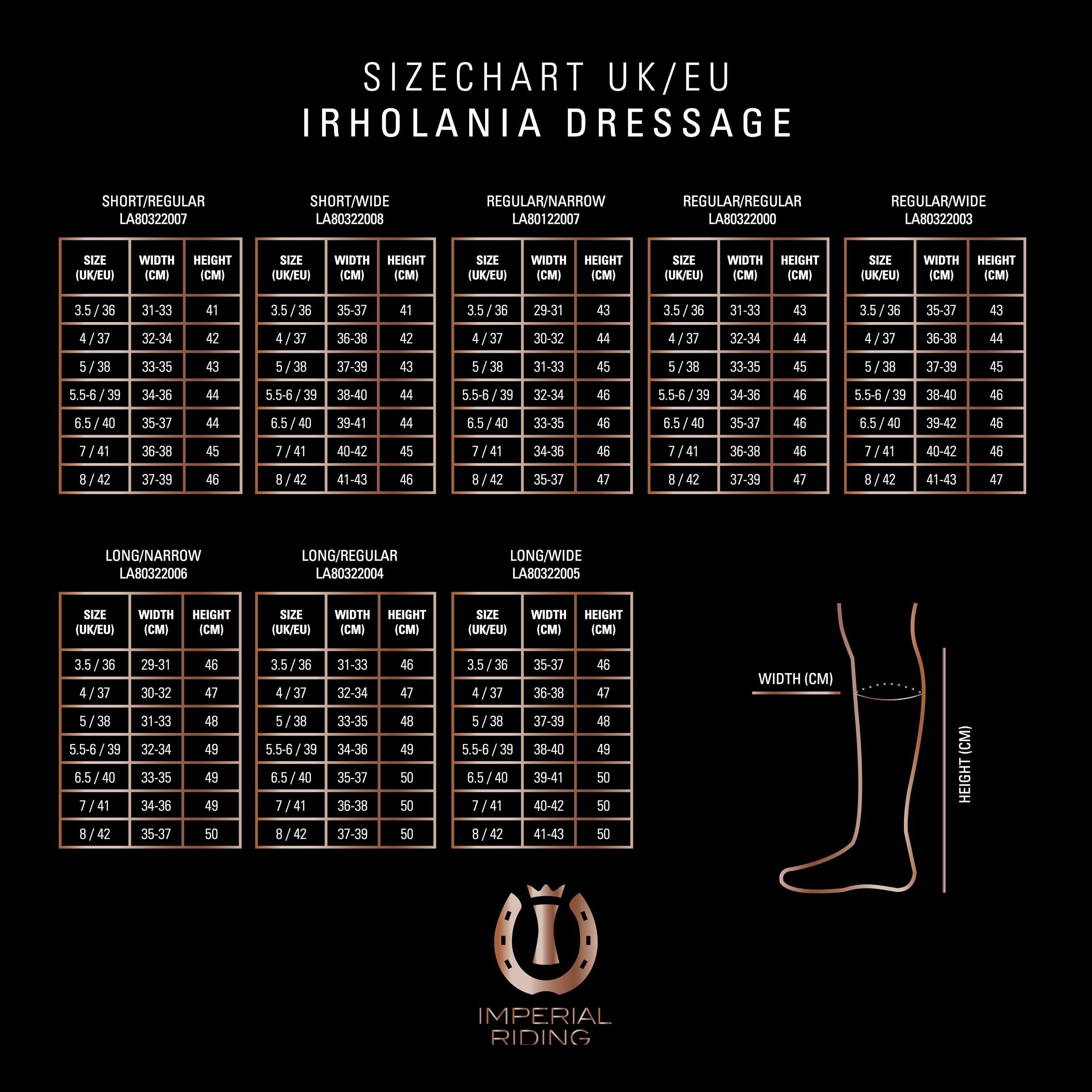 Imperial Riding Reitstiefel IRH Olania Dressage, Dressurstiefel aus Leder mit Schnürung und Reißverschluss, Kurz/Weit