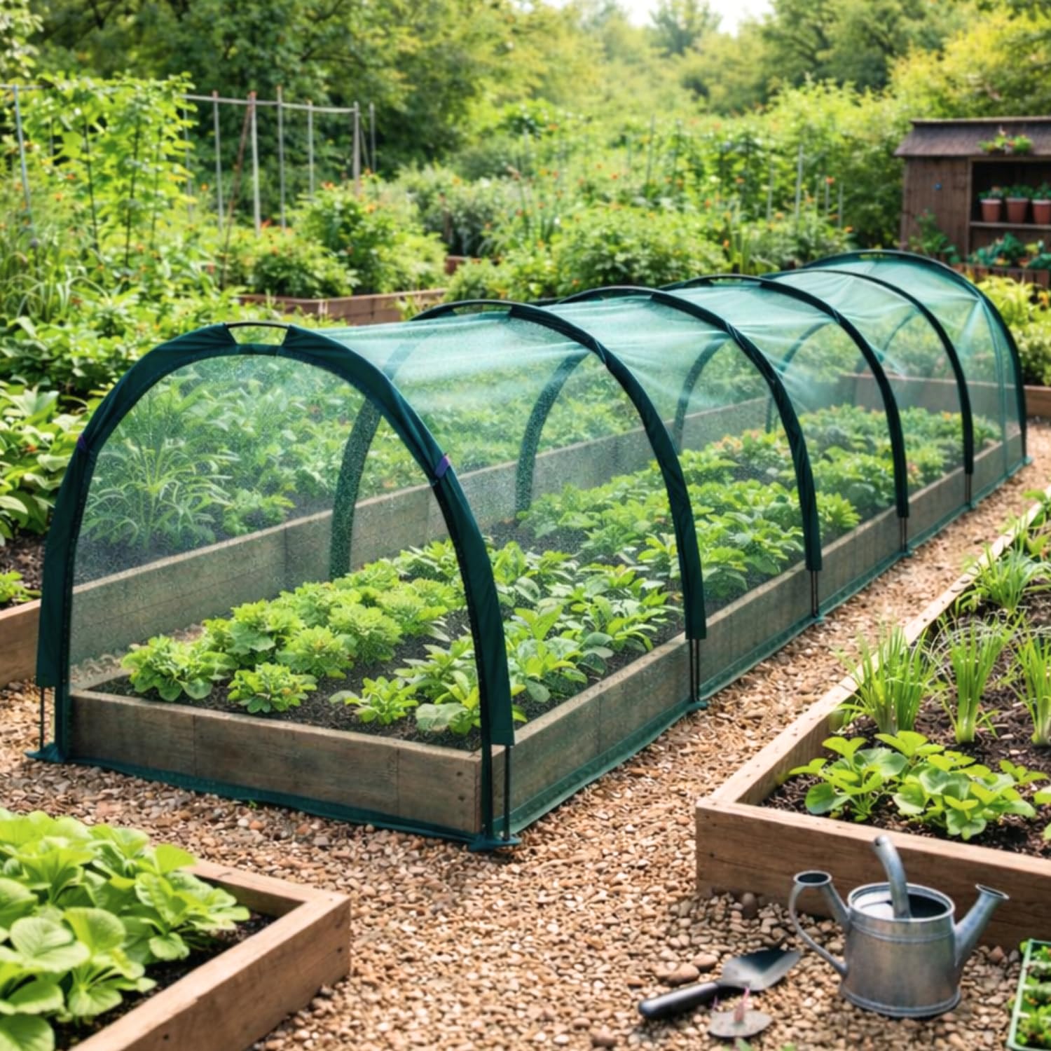 GardenSkill Net Grow Tunnel - Garden Growhouse Cloche for Protecting Fruit Vegetables Plants (5m x 1m x 1m high) โ image 1