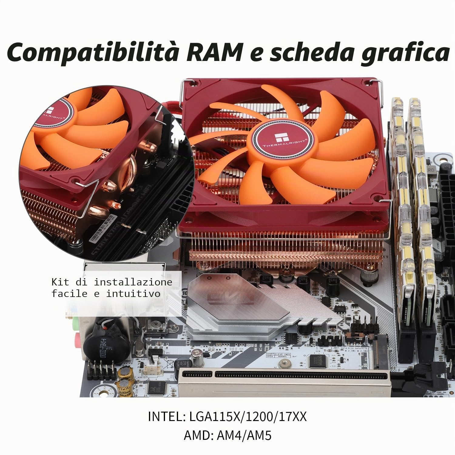 TR AXP90-X47 - Raffreddatore per CPU Full Low Profile, altezza 47 mm, ventola PWM TL-9015R Slin, tecnologia AGHP, per AMD AM4/Intel 1150/1151/1155/1156/1200 (versione in rame)