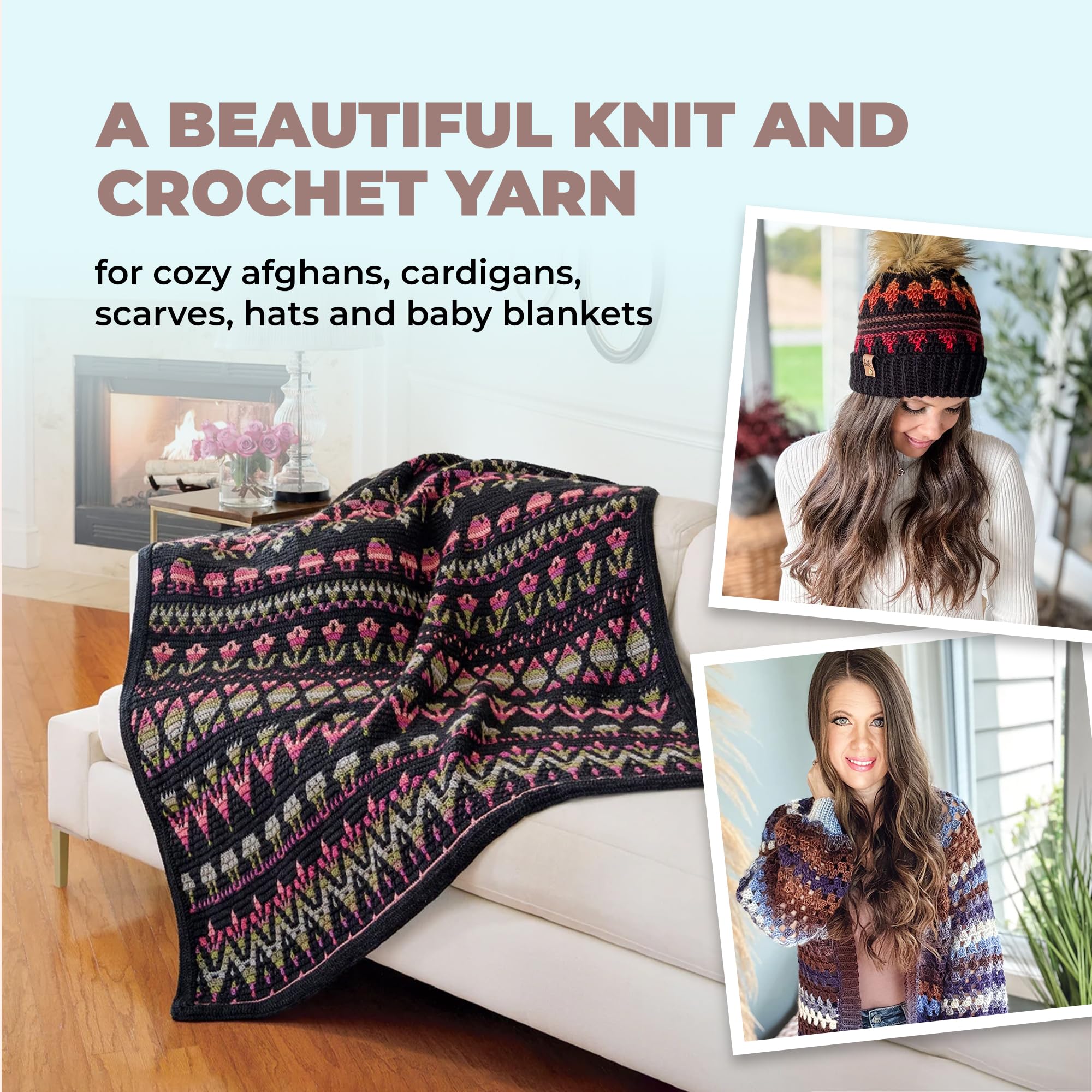 Amazon.com: Mary Maxim Prism Yarn, Soft Acrylic Multicolor DK Yarn