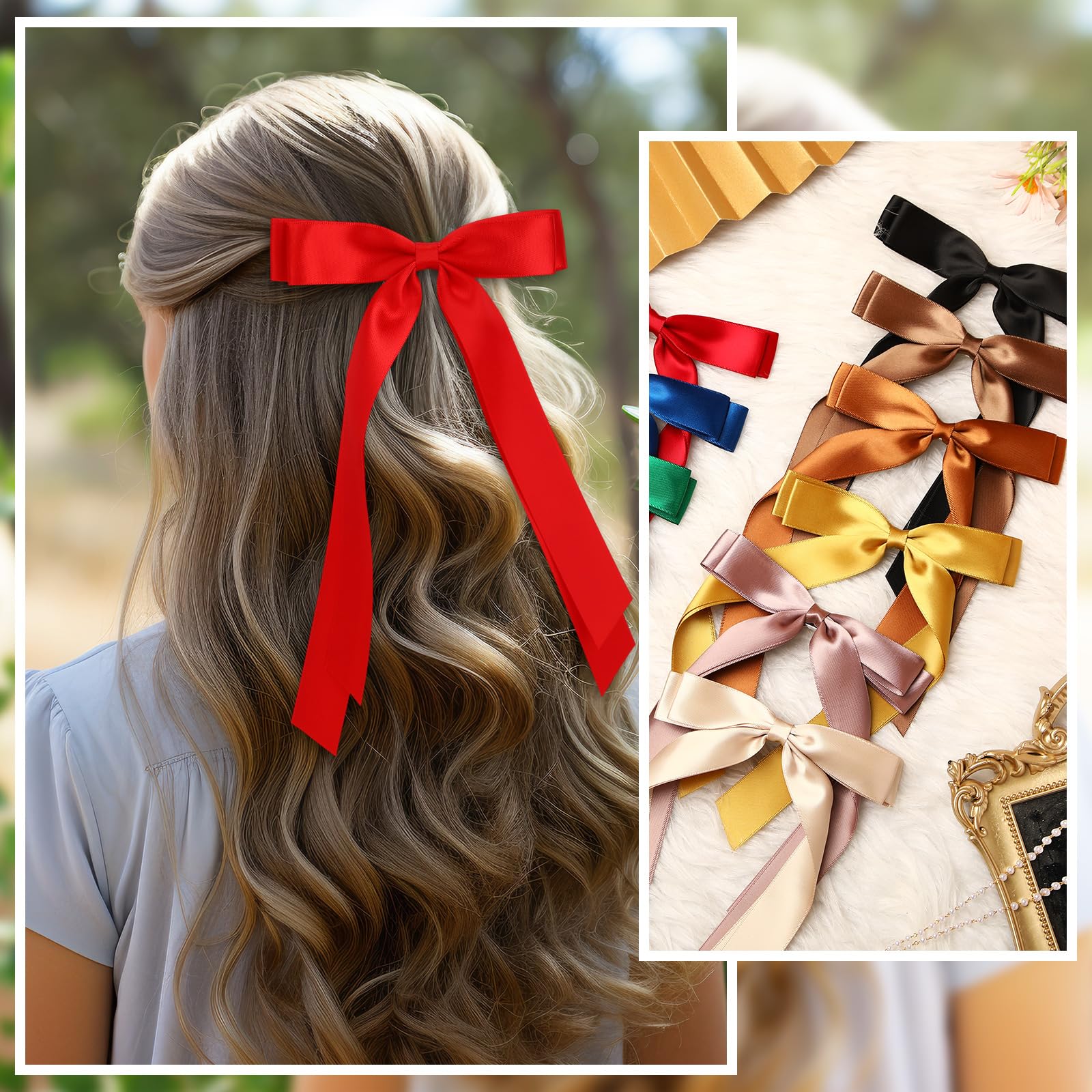Amazon.com : Mimorou 25 Pcs Silky Satin Hair Bows Bulk  display picture 2