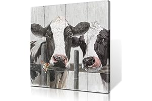 Framed 12"x12" Cow Pictures Wall Decor