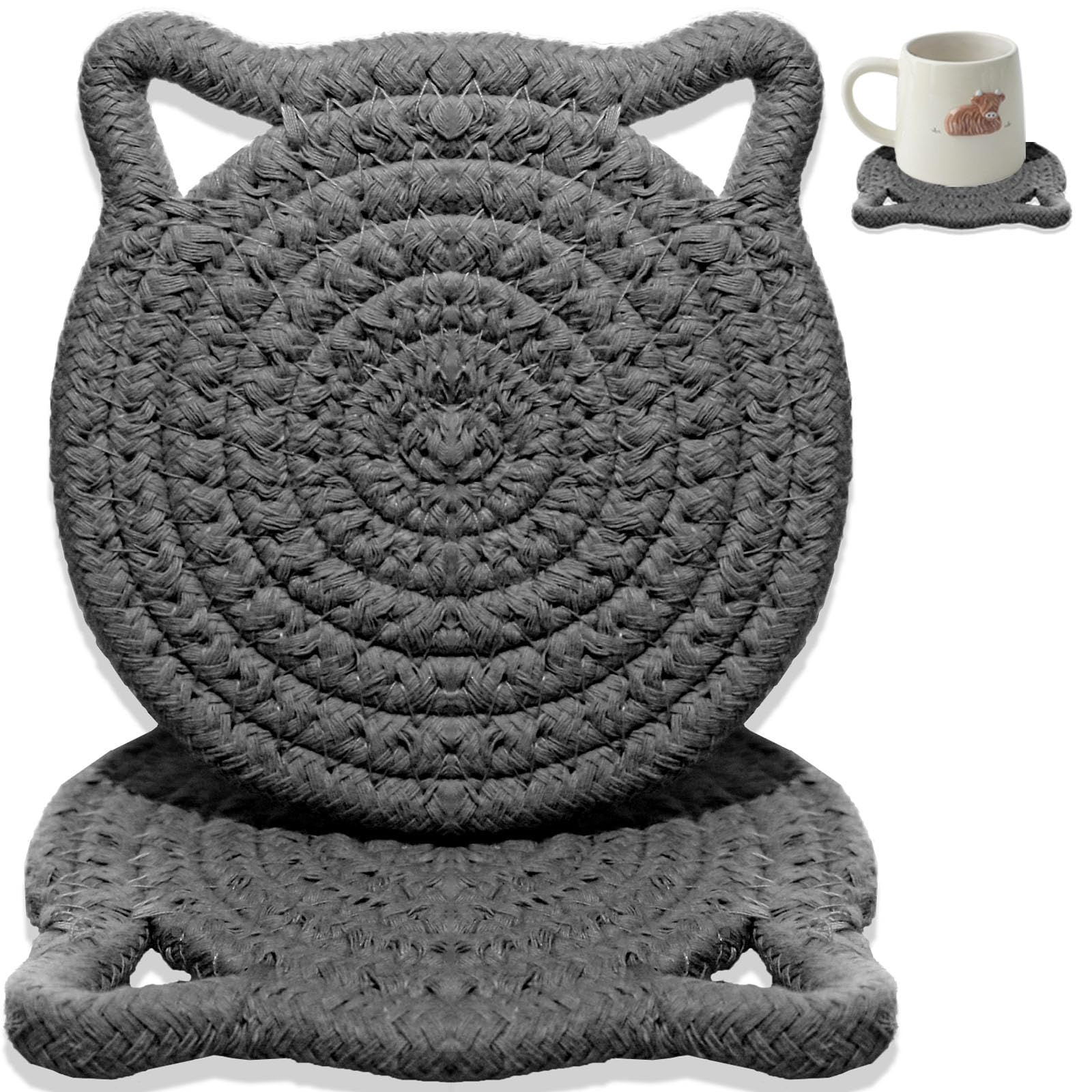 Cat Fabric Coasters, Set of 2