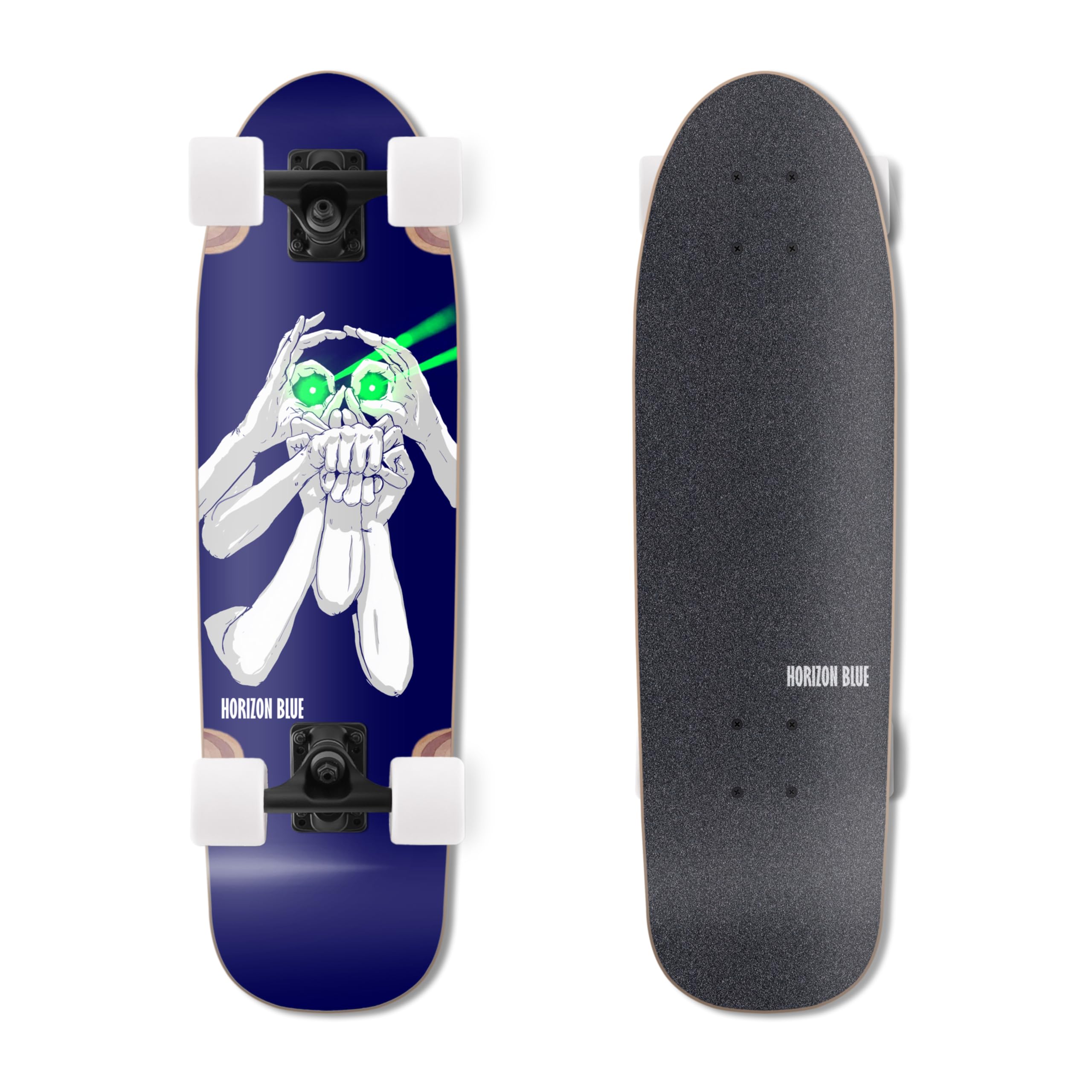 HORIZON BLUE Dinghy Classic Cruiser Skateboard Complete - 28 5 Lightweight Commuter Soft 63mm Wheels Maple Deck