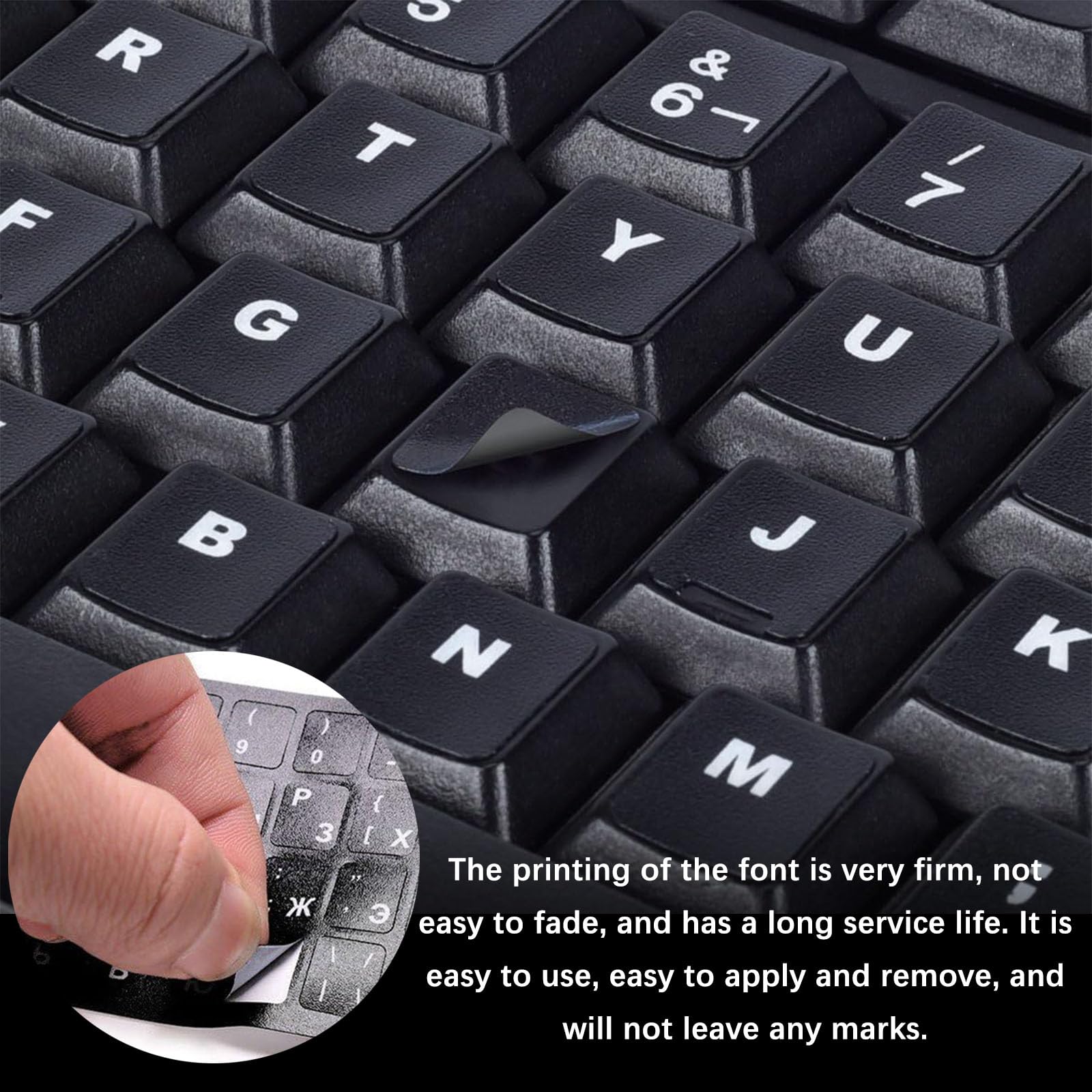 Pegatinas para Teclado Español de Repuesto,Universales Calcomanías de Teclado de Repuesto,Pegatinas de Teclado para el Ordenador portátil del Ordenador Negro,con Cubierta del Teclado,7pcs