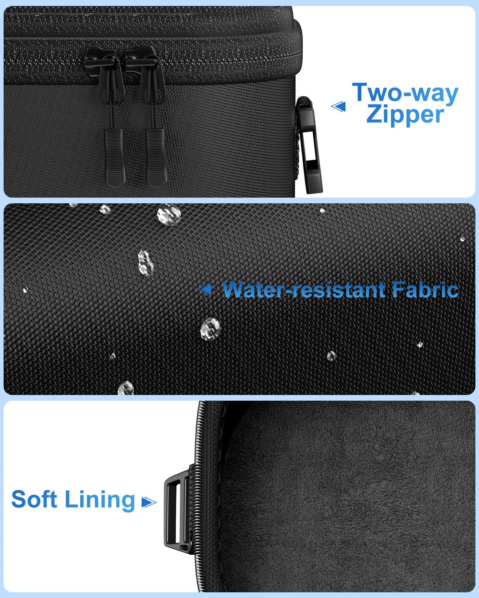 ProCase Housse Double Couche pour Nintendo Switch 2 2025 7.9", Grand Sac de Transport pour Console Switch 2 et ses Accessoires Complets, Étui Rigide de Voyage, Design Détachable avec Bandoulière -Noir