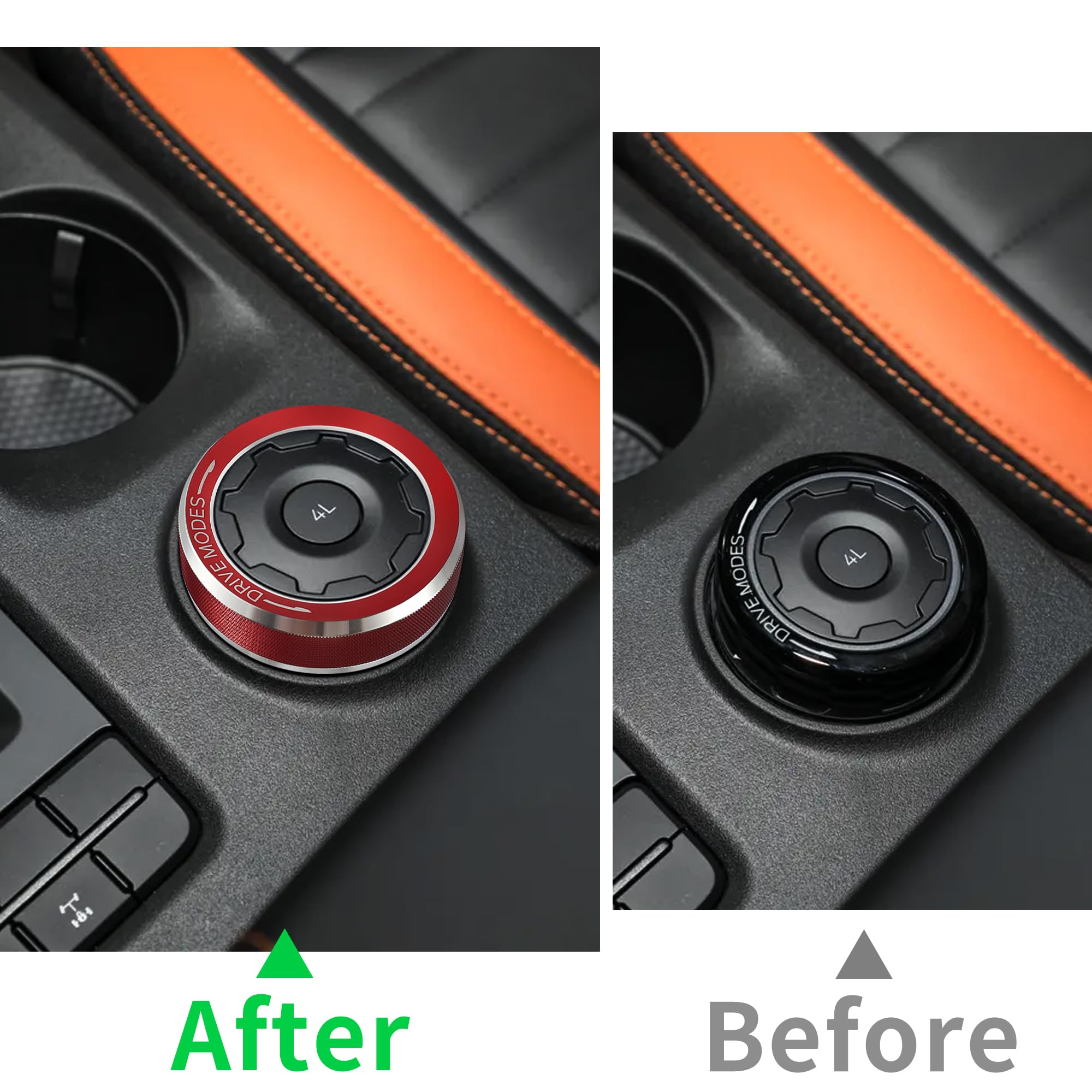 Red Center Drive Mode Selector Knob Trim Ring For 2023-2025 Ford Ranger Raptor