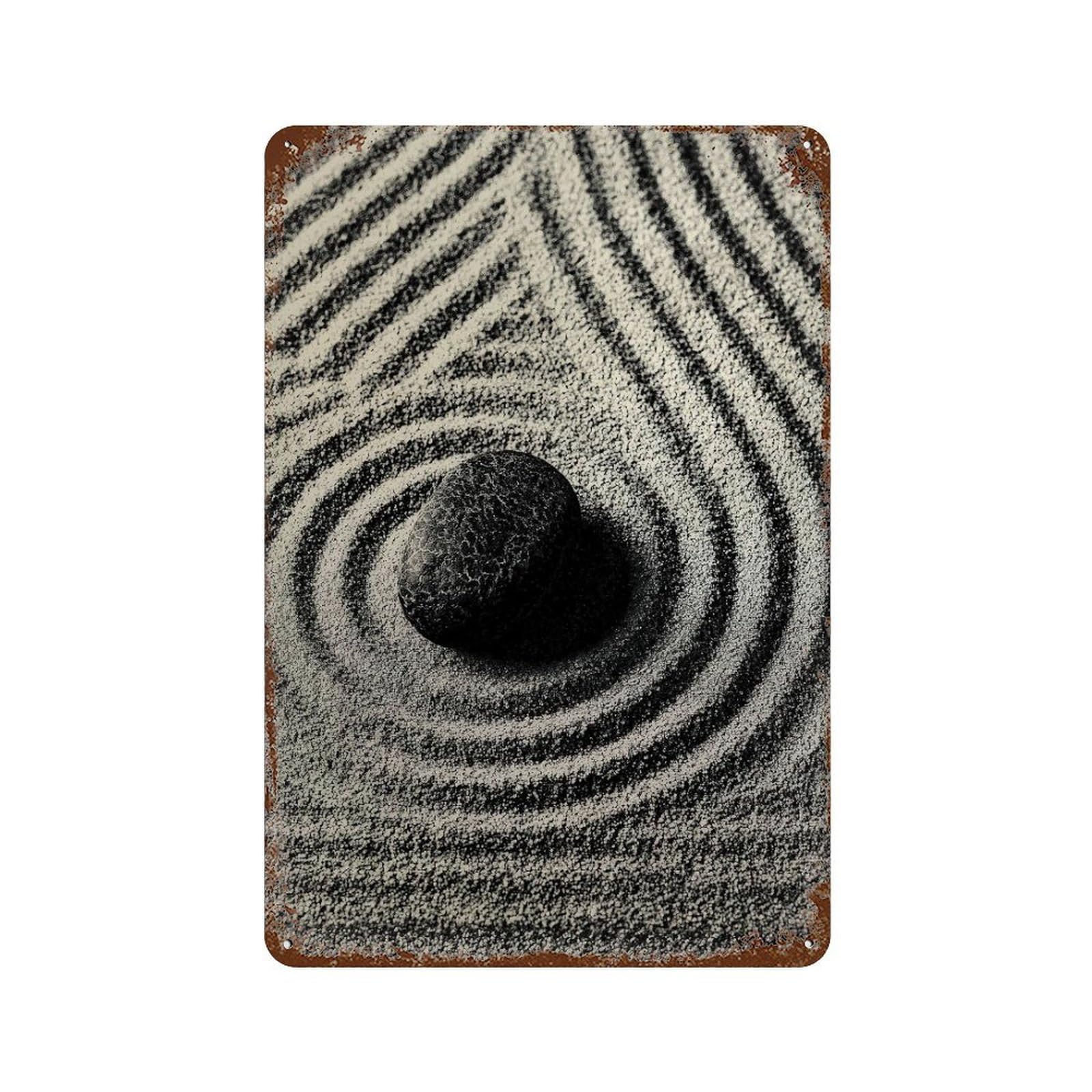 xiaoxiaoshen Zen Stone. Minimalist Wabi Sabi Wall Decor Art Metal Tin Poster Modern Home Decor Art Home Bar Shop Decorations Vintage Sign 30x20cm