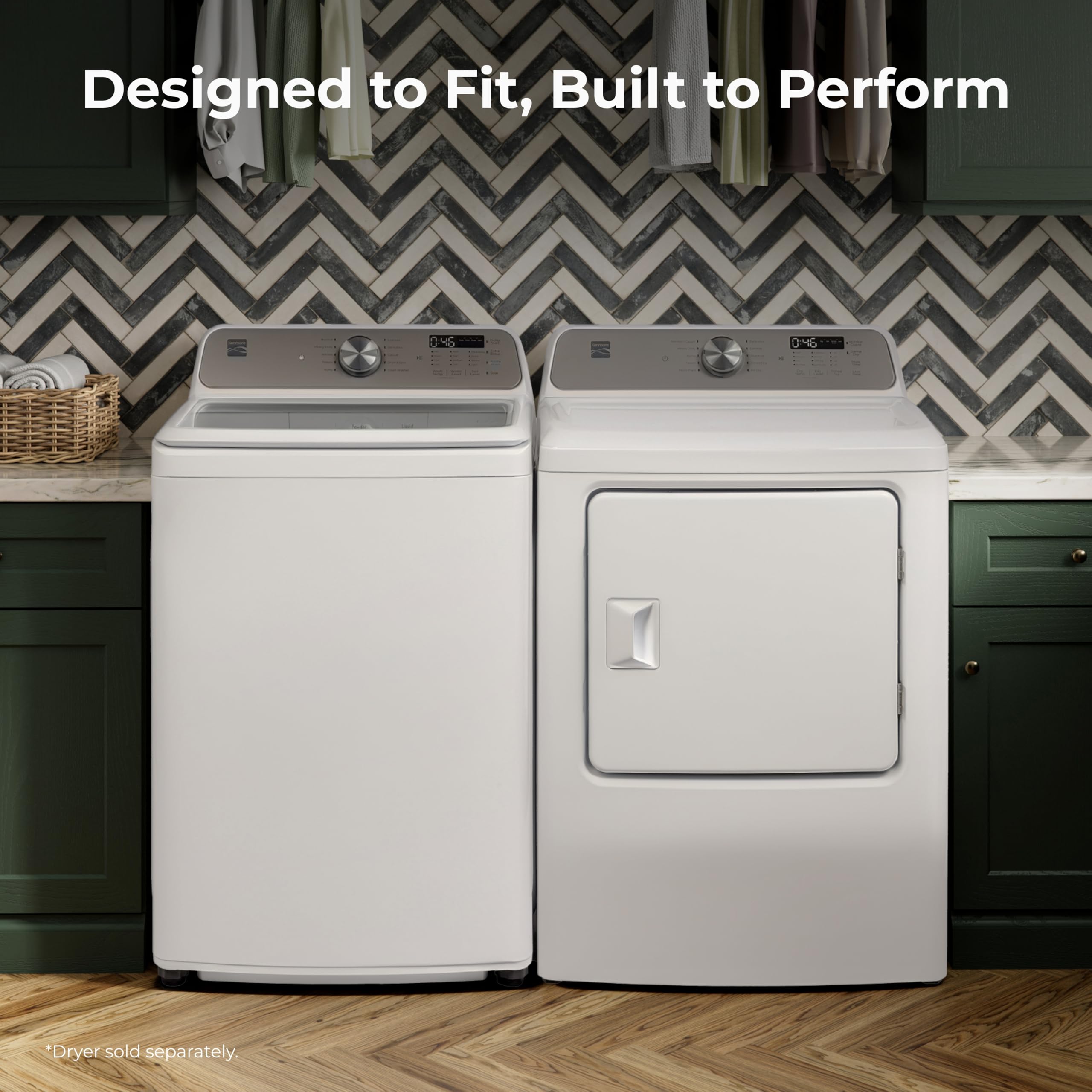 Kenmore 4.1 cu. ft. Top Load Washer with Triple Action Agitator for Tough Dirt & Stains - Reduce Laundry Time with Accela and Express Wash - LED - White — view 7